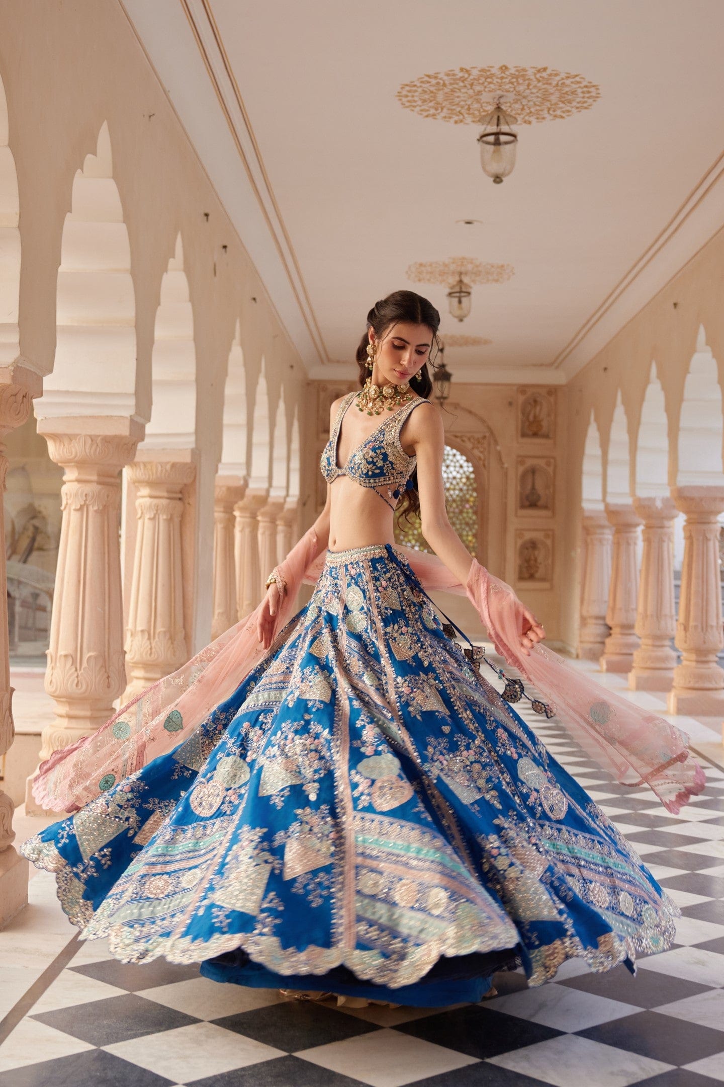 Blueberry Applique Lehenga Set