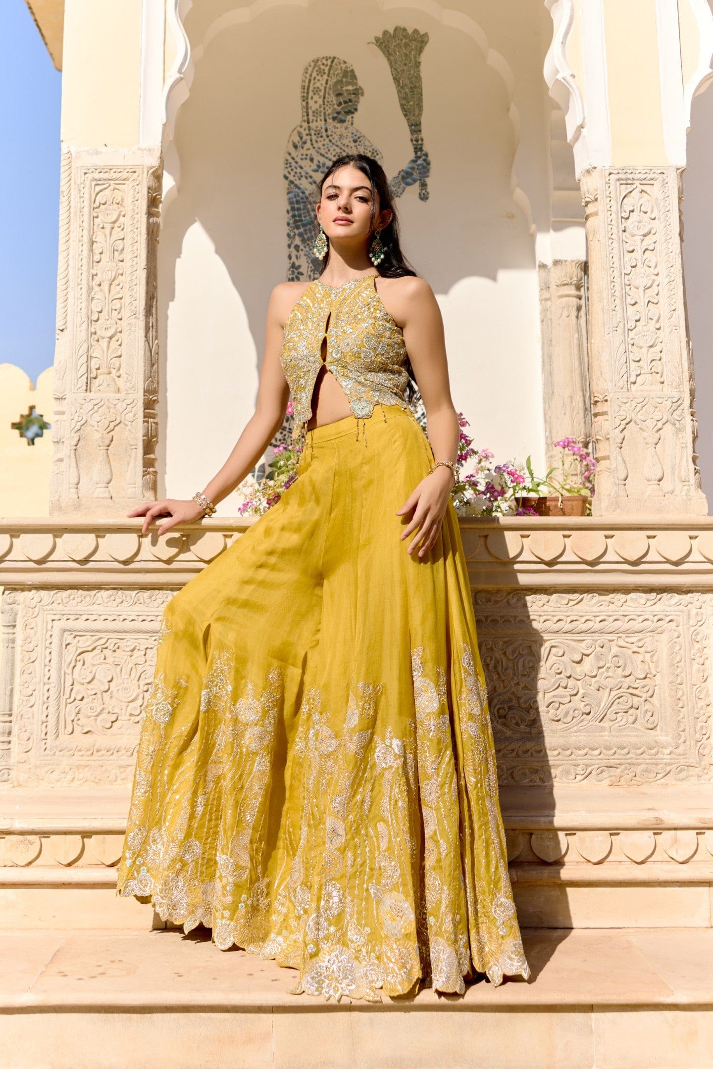 Honey Gold Top and Garara Set