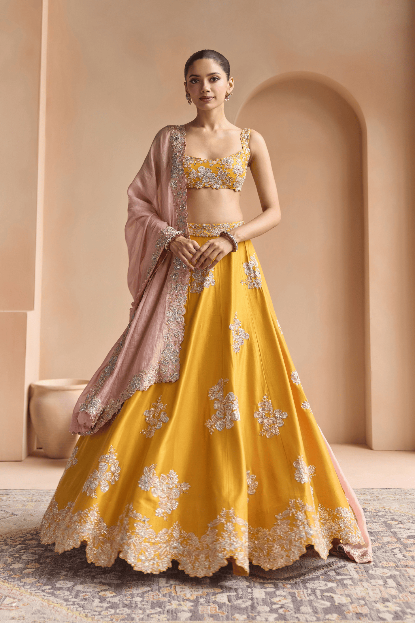 Marigold Embroidered Lehenga Set