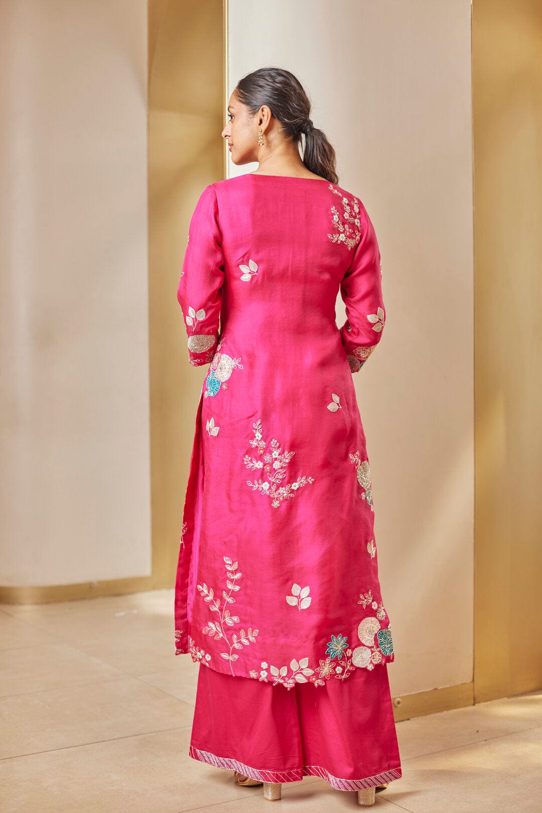 Scarlet Embroidered Straight Kurta Set