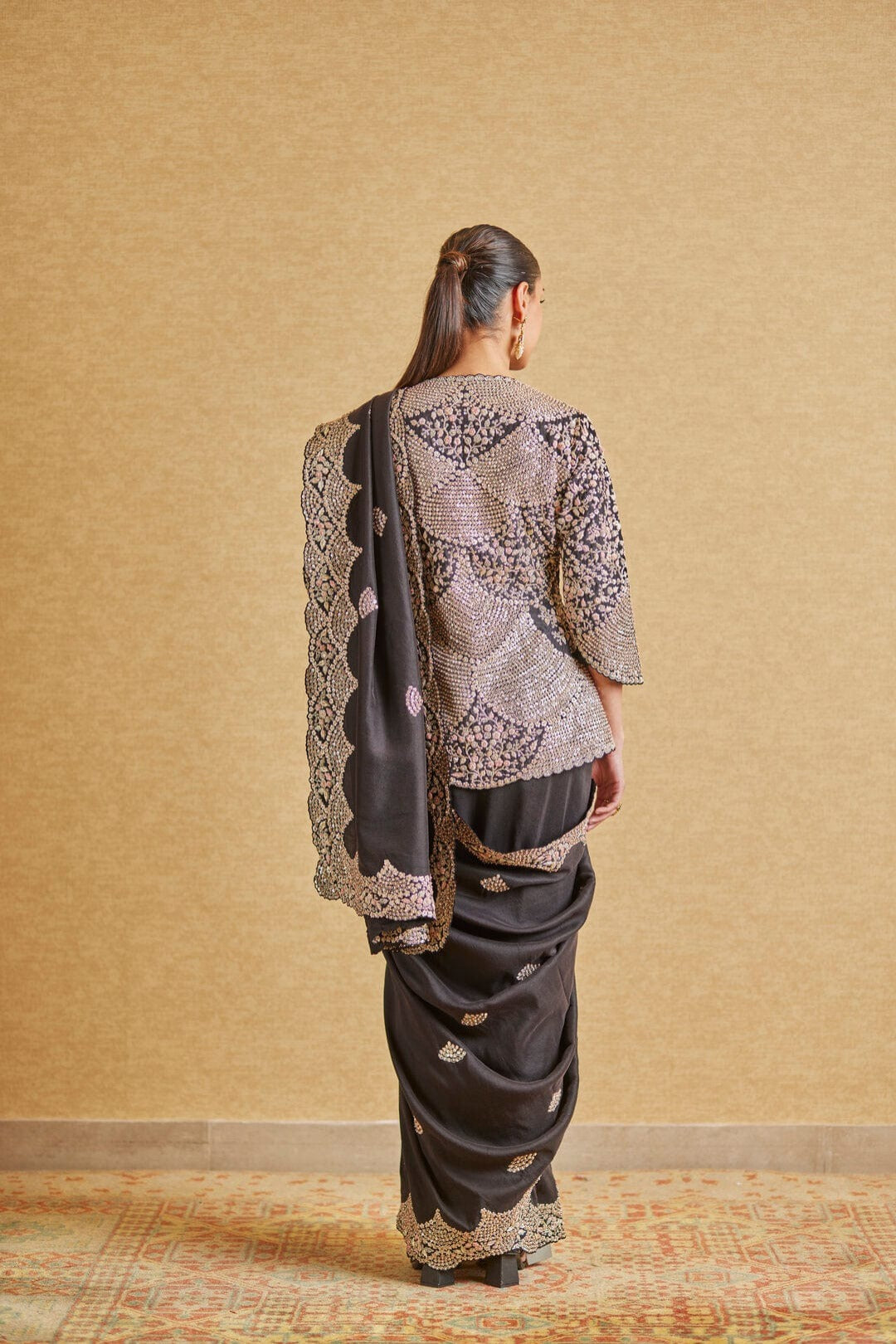 Black Embroidered Saree