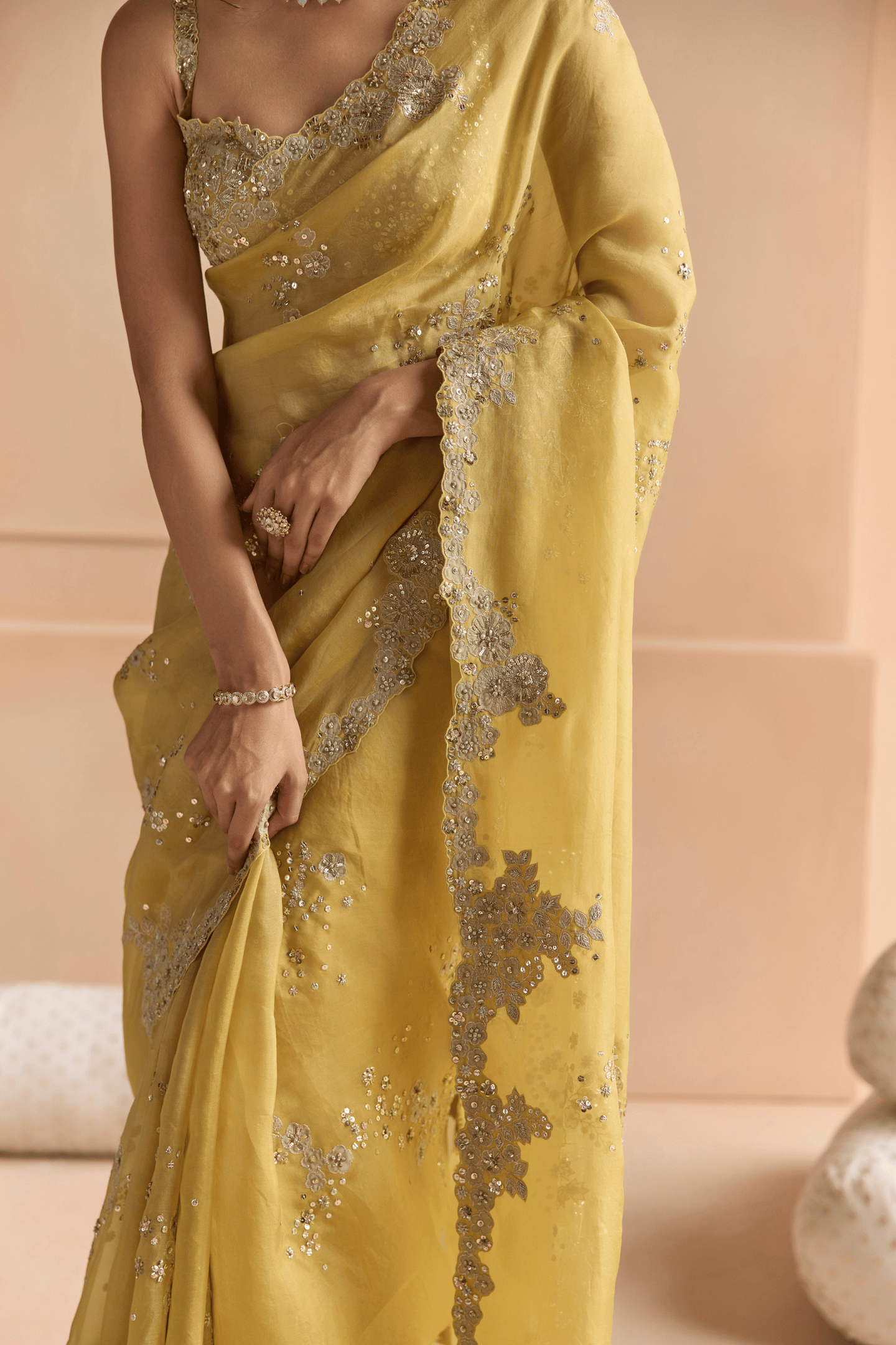 Butter Yellow Saree Set