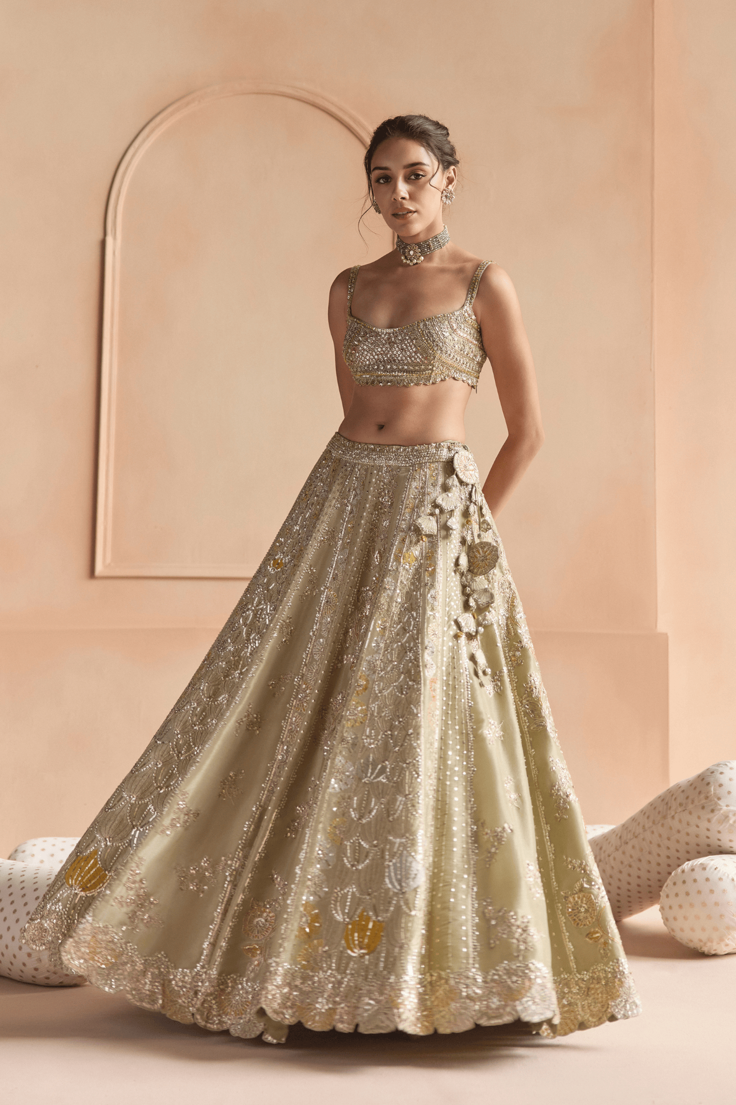 Sage Embroidered Lehenga Set