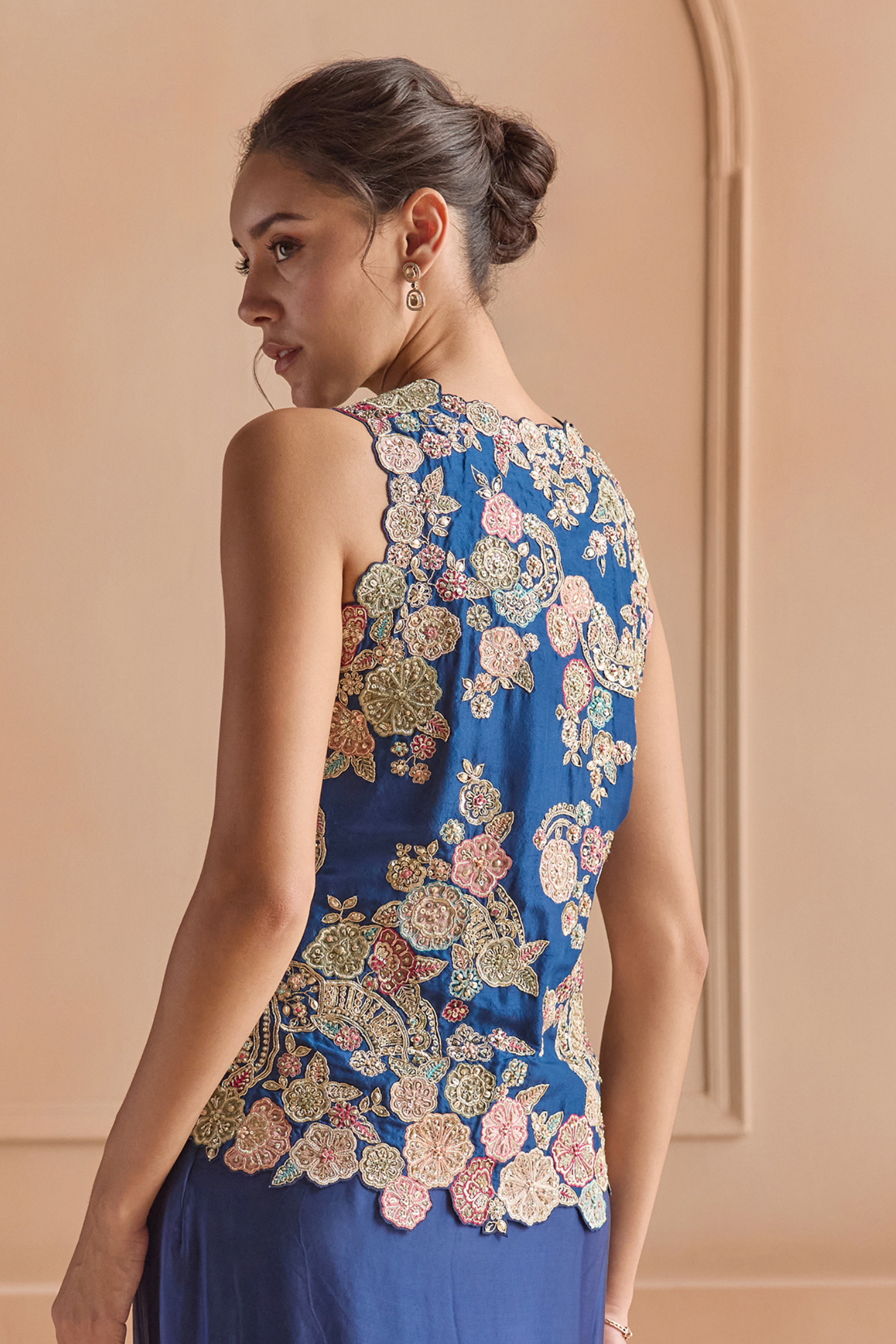 French Navy Embroidered Set