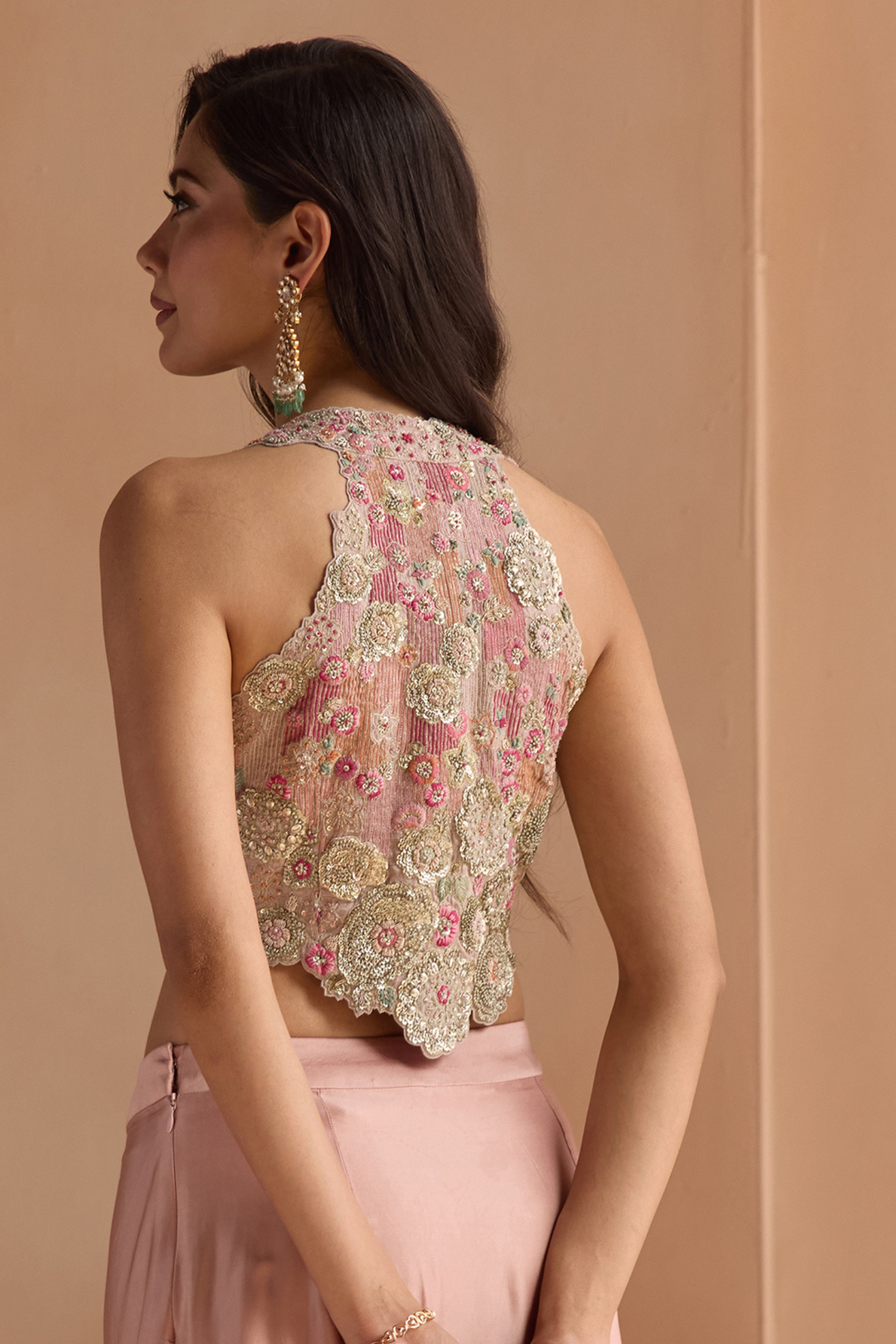 Skin Rose Embroidered Top & Skirt Set