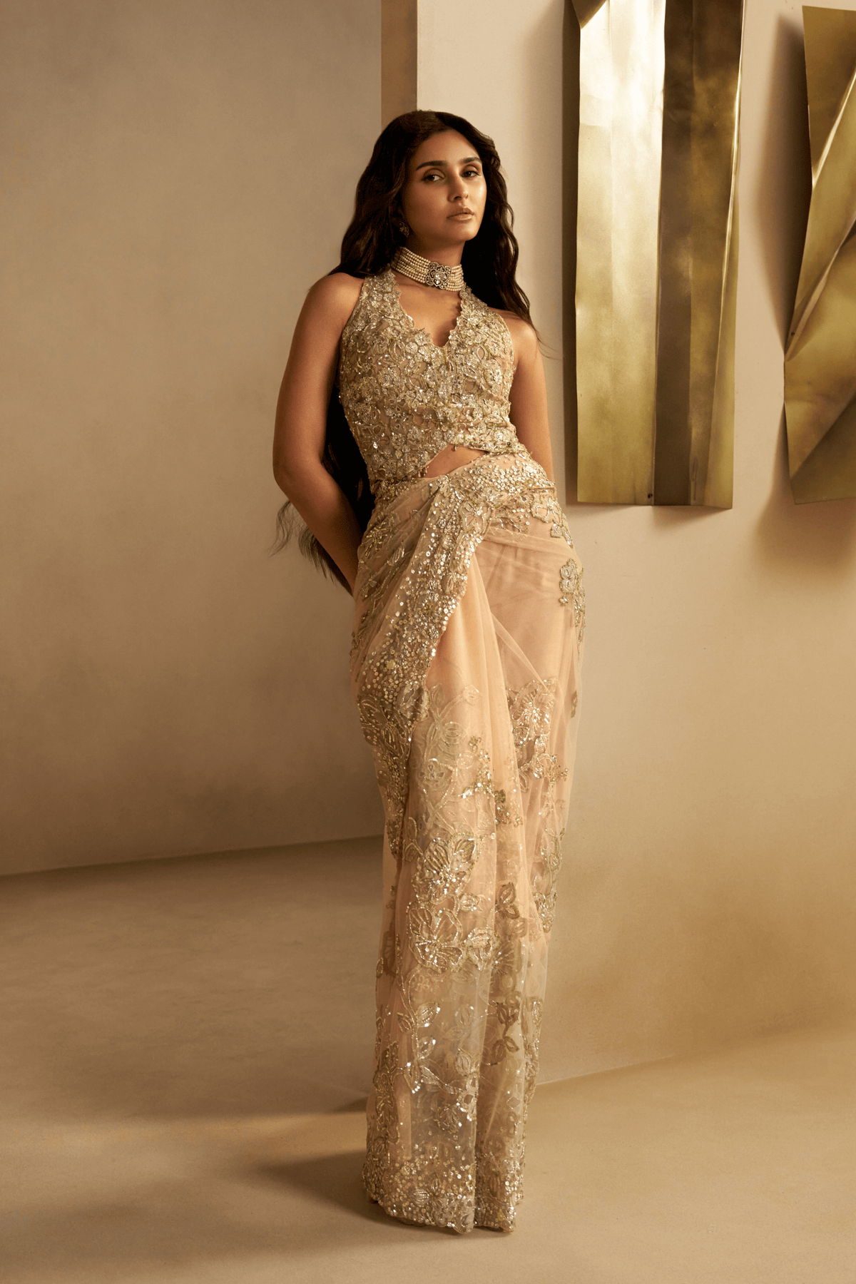 Ethereal Mist Tulle Saree Set