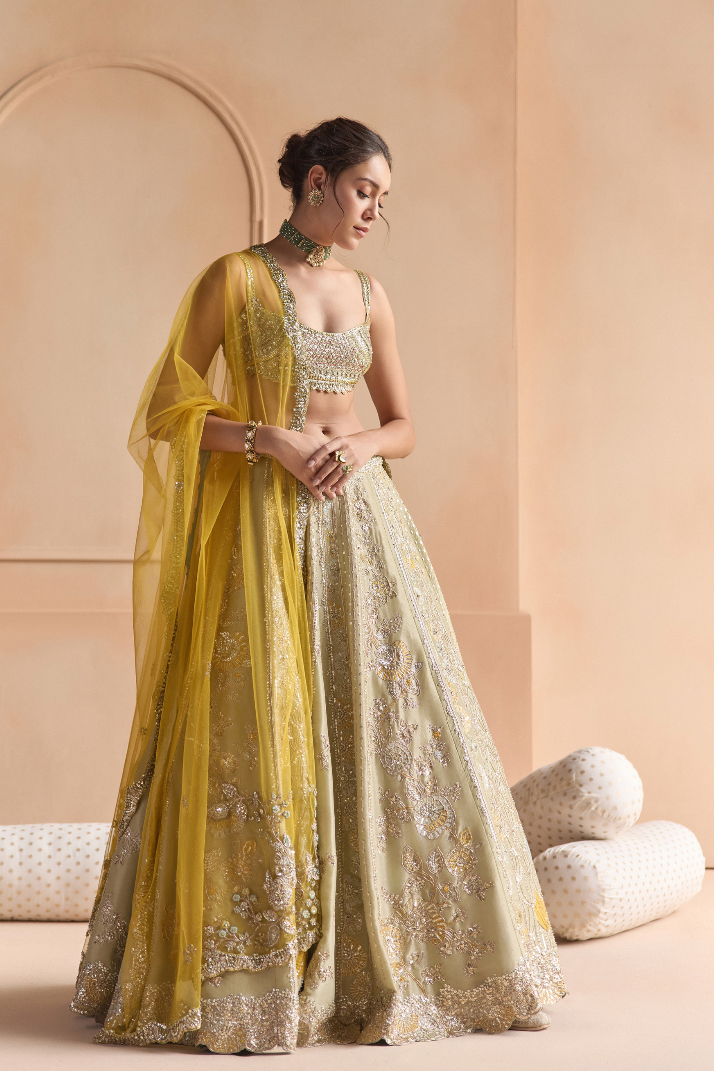 Sage Embroidered Lehenga Set