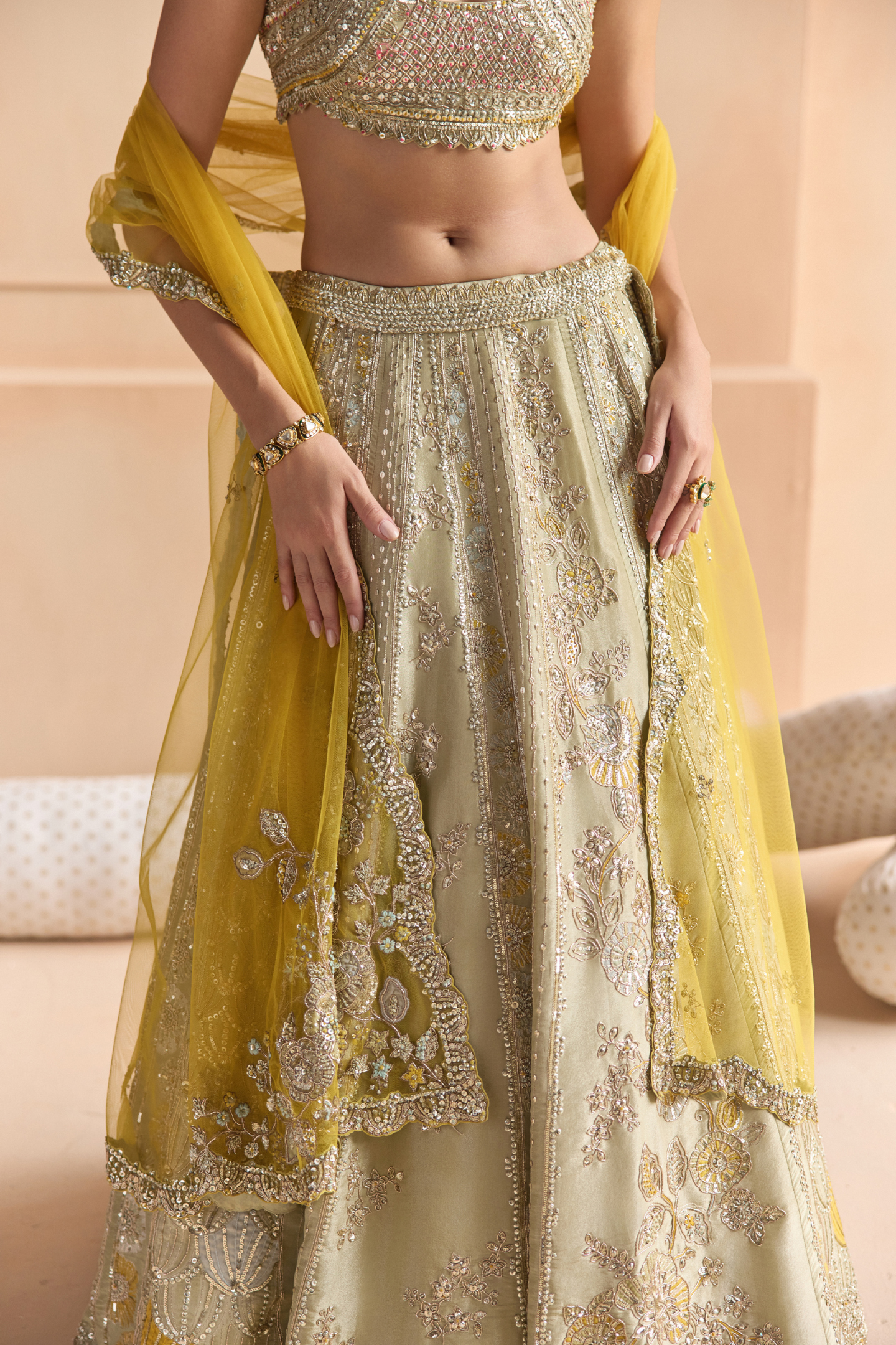 Sage Embroidered Lehenga Set