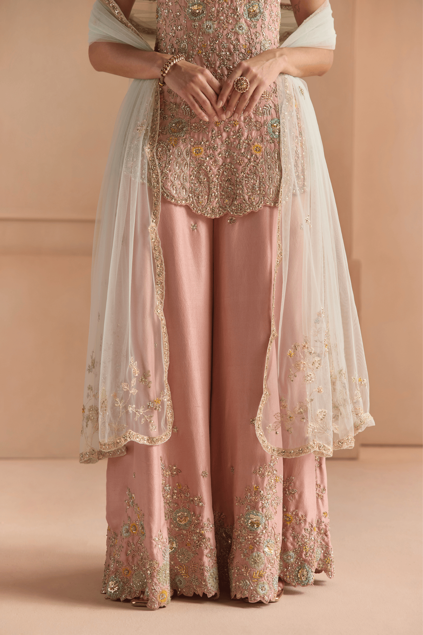 Oyester Pink Sharara Set