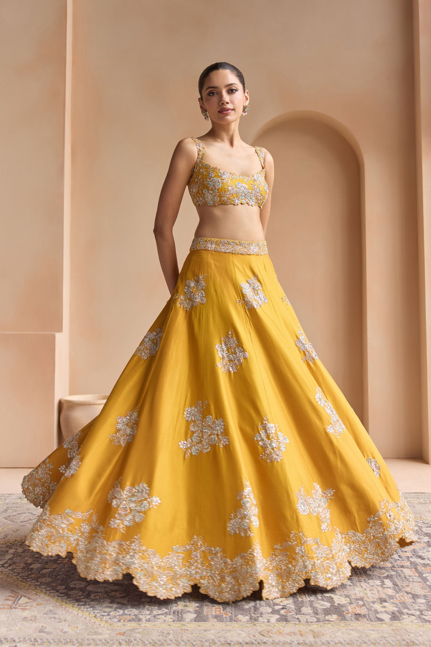 Marigold Embroidered Lehenga Set