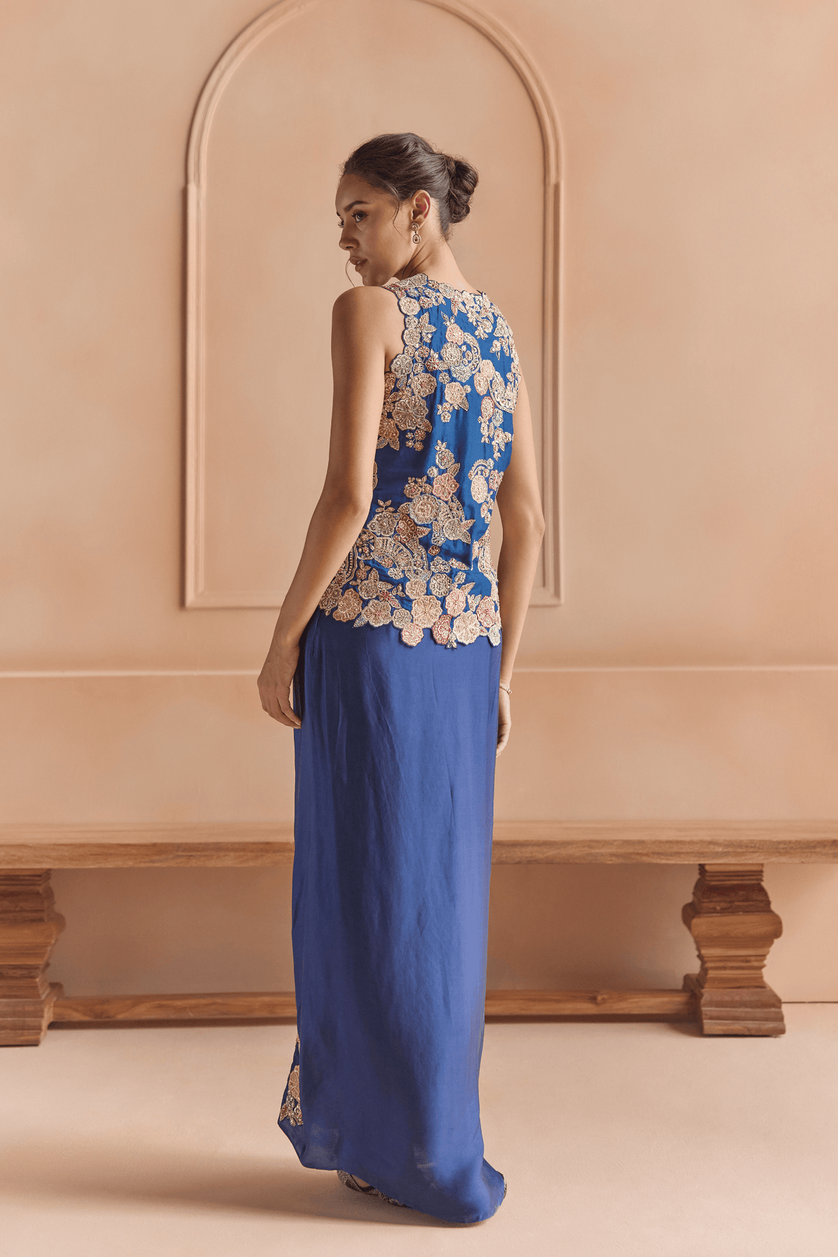 French Navy Embroidered Set
