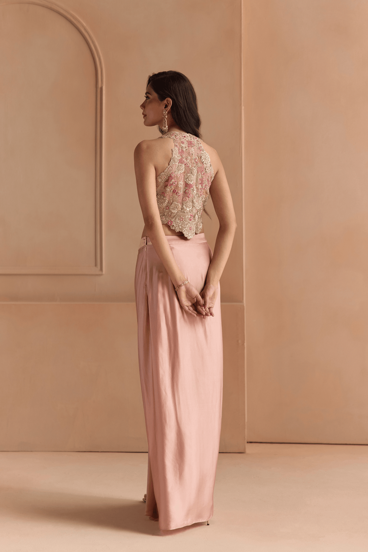 Skin Rose Embroidered Top & Skirt Set