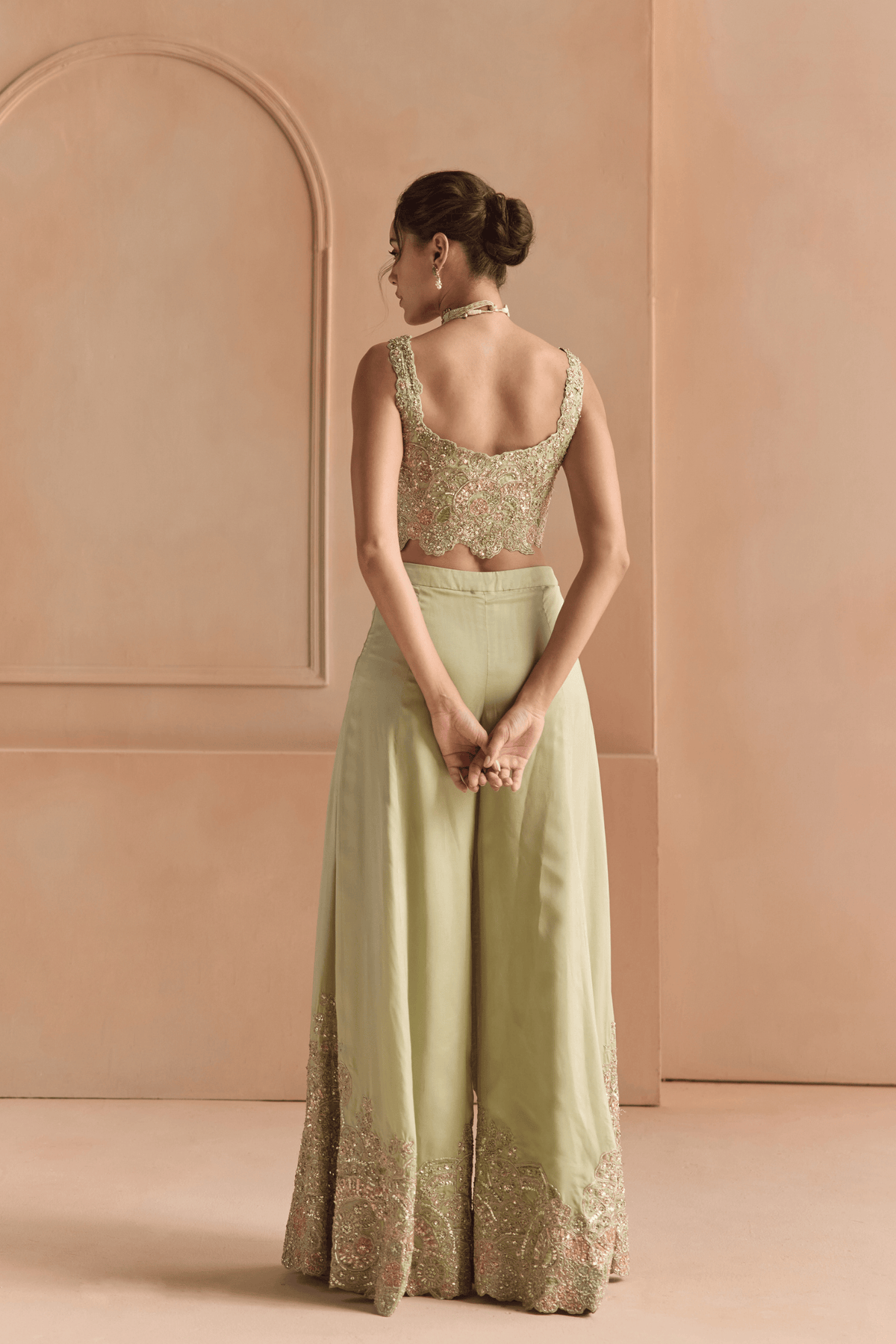 Sage Embroidered Top & Pant Set