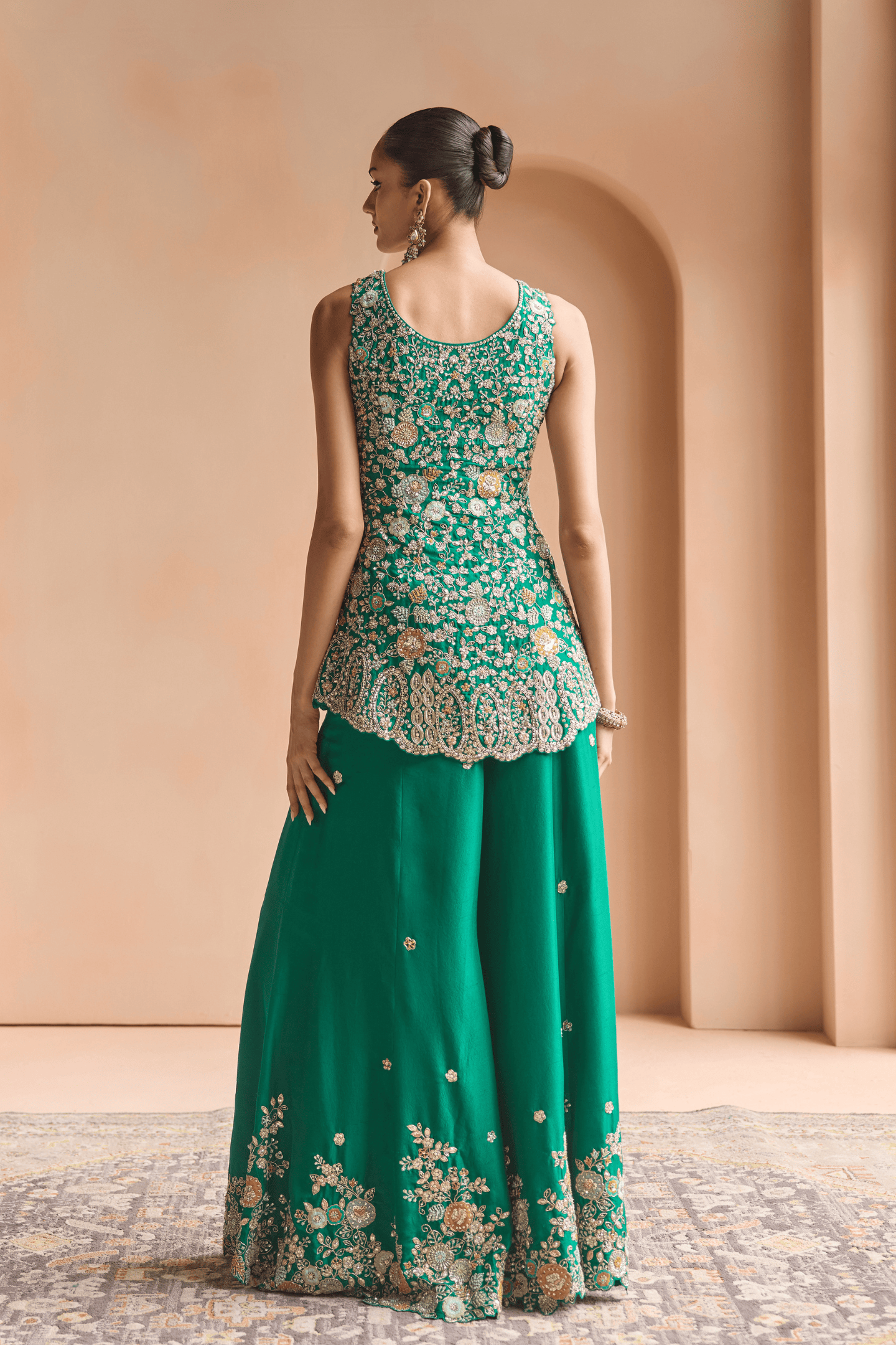 Jewel Green Sharara Set