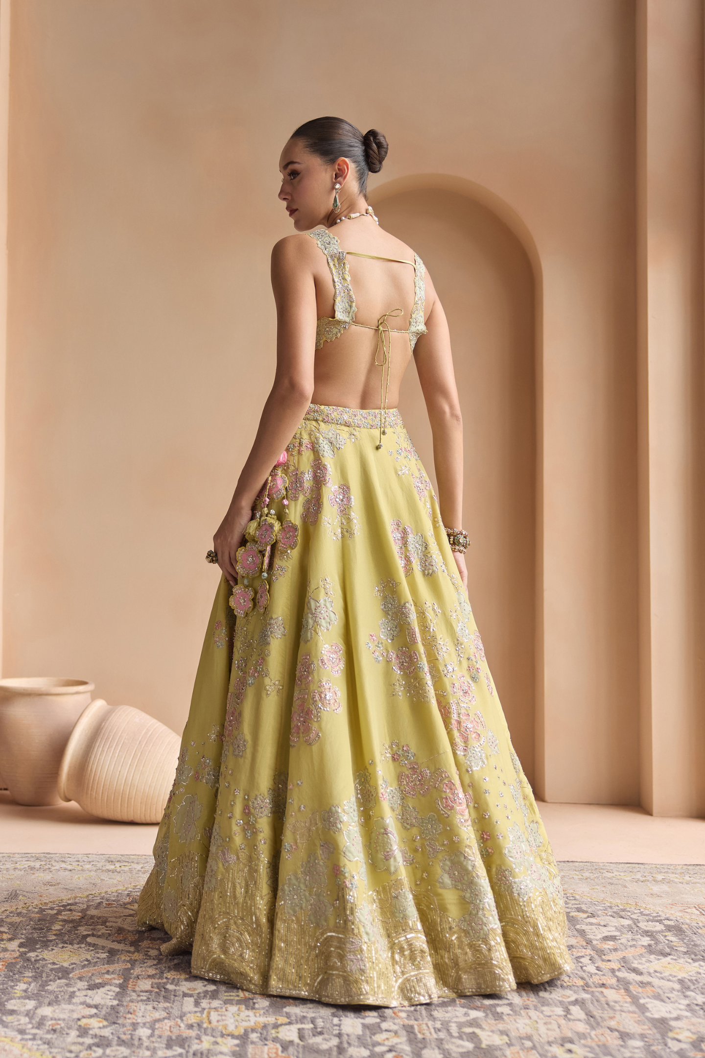 Citrus Yellow Embroidered Lehenga Set
