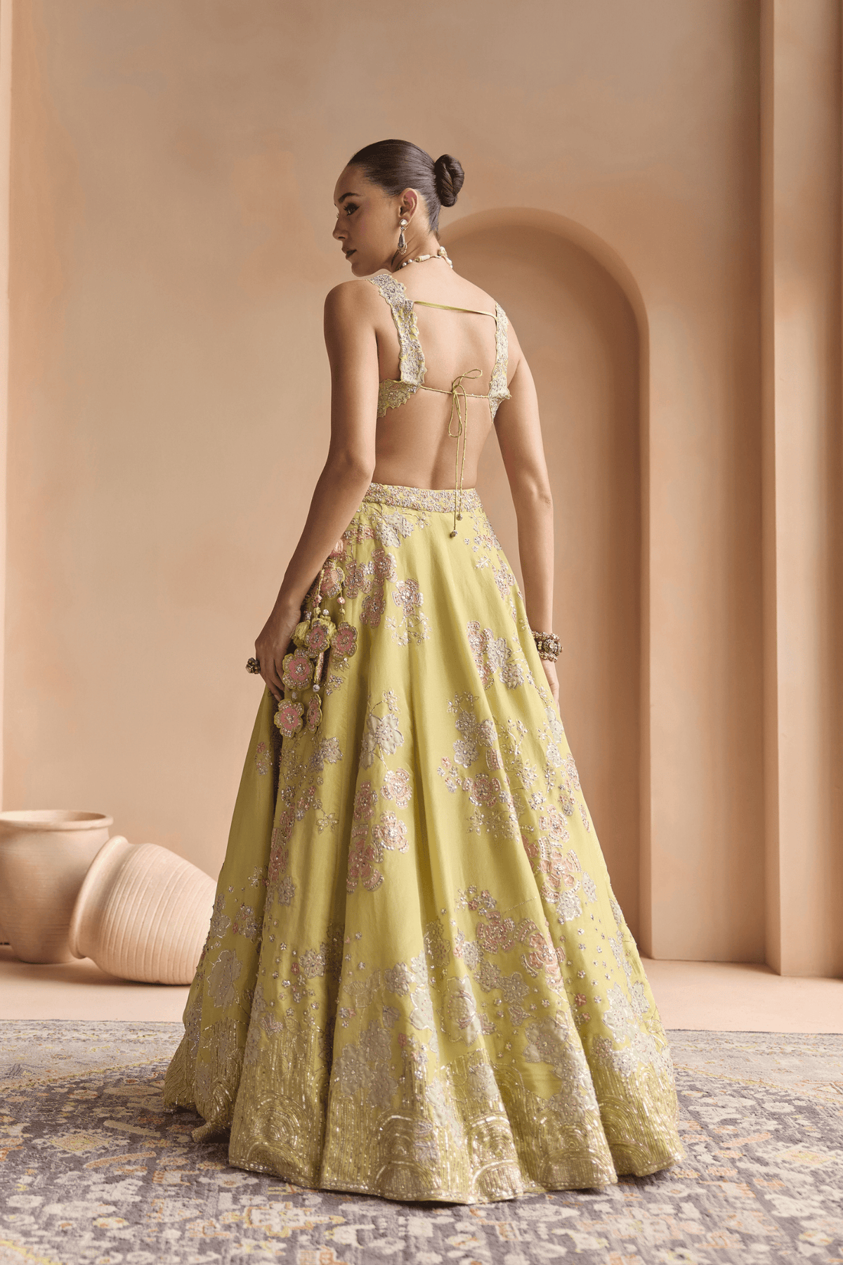 Citrus Yellow Embroidered Lehenga Set