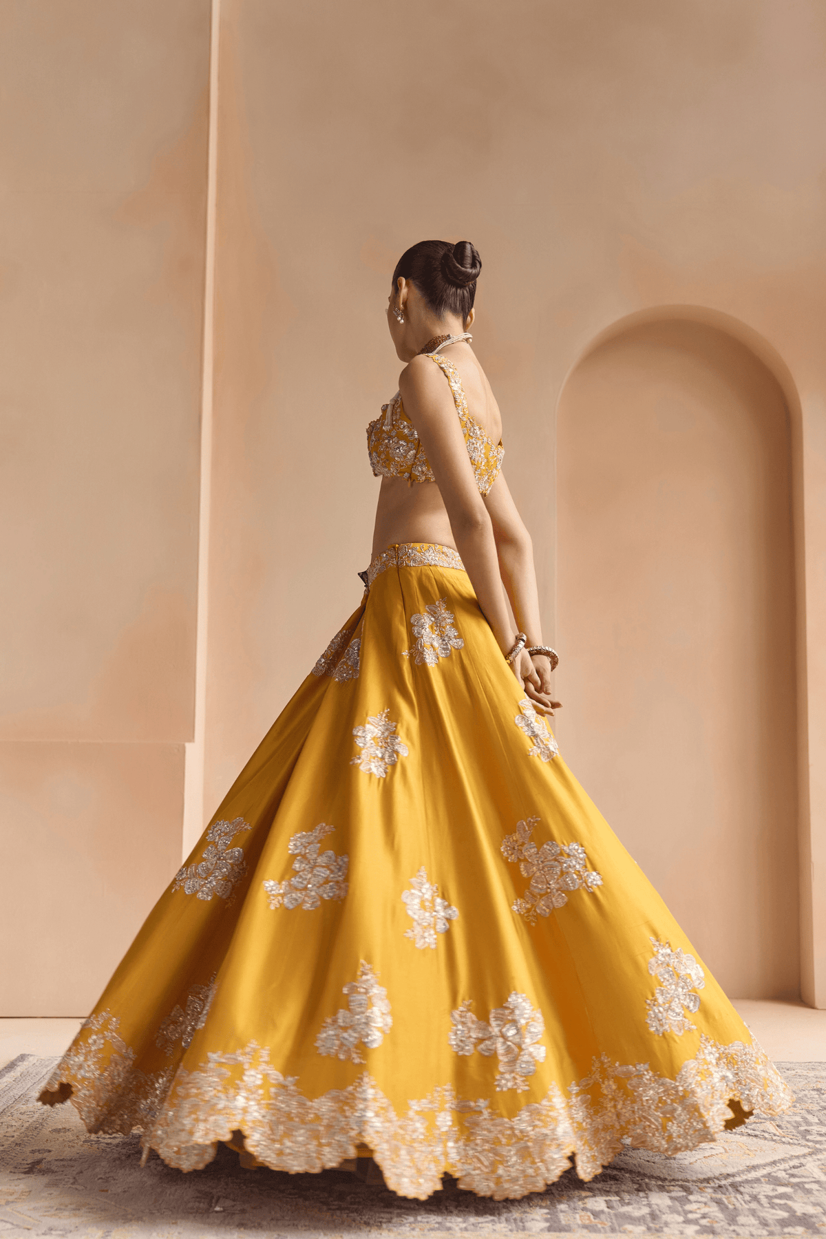 Marigold Embroidered Lehenga Set
