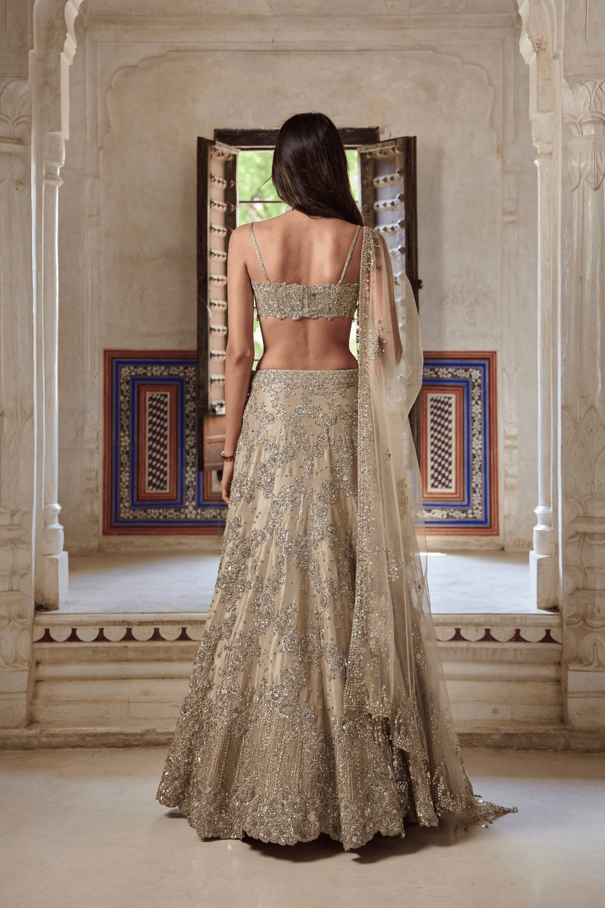 Champagne Blossom Lehenga Set