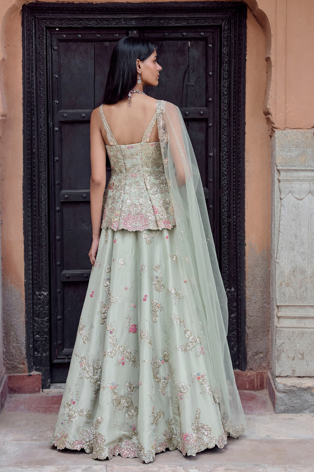 Sage Peplum Set
