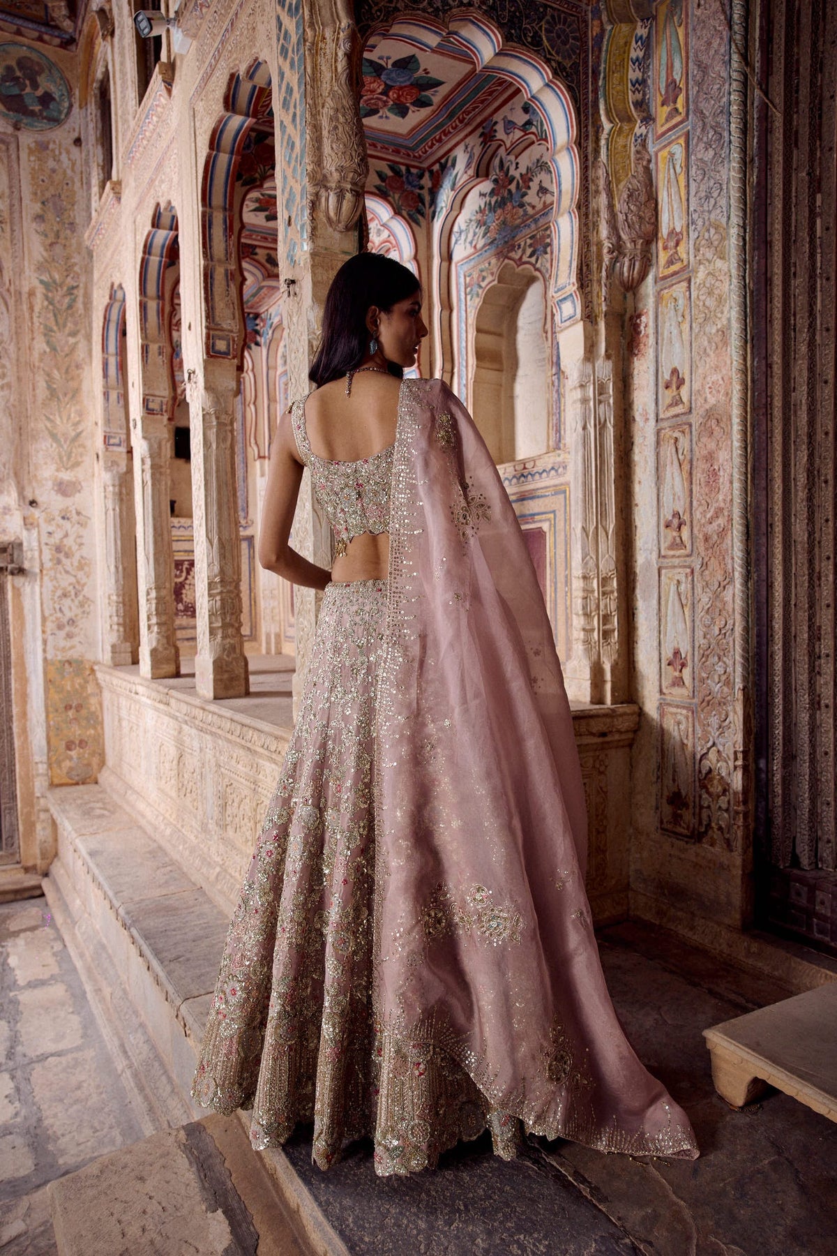 Camellia Pink Embroidered Lehenga Set