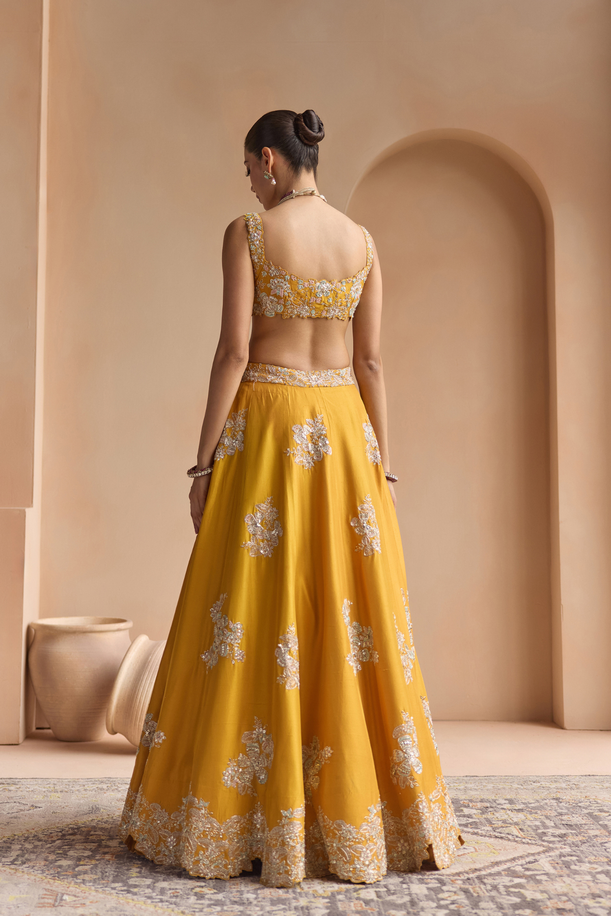 Marigold Embroidered Lehenga Set