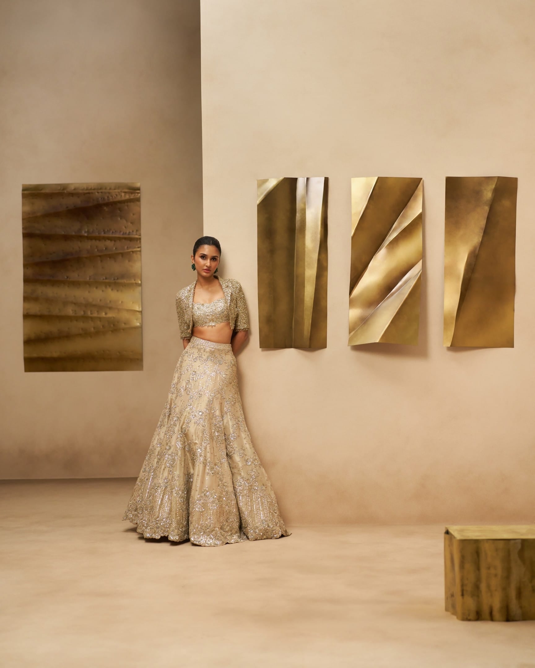 Champagne Regalia Lehenga Set