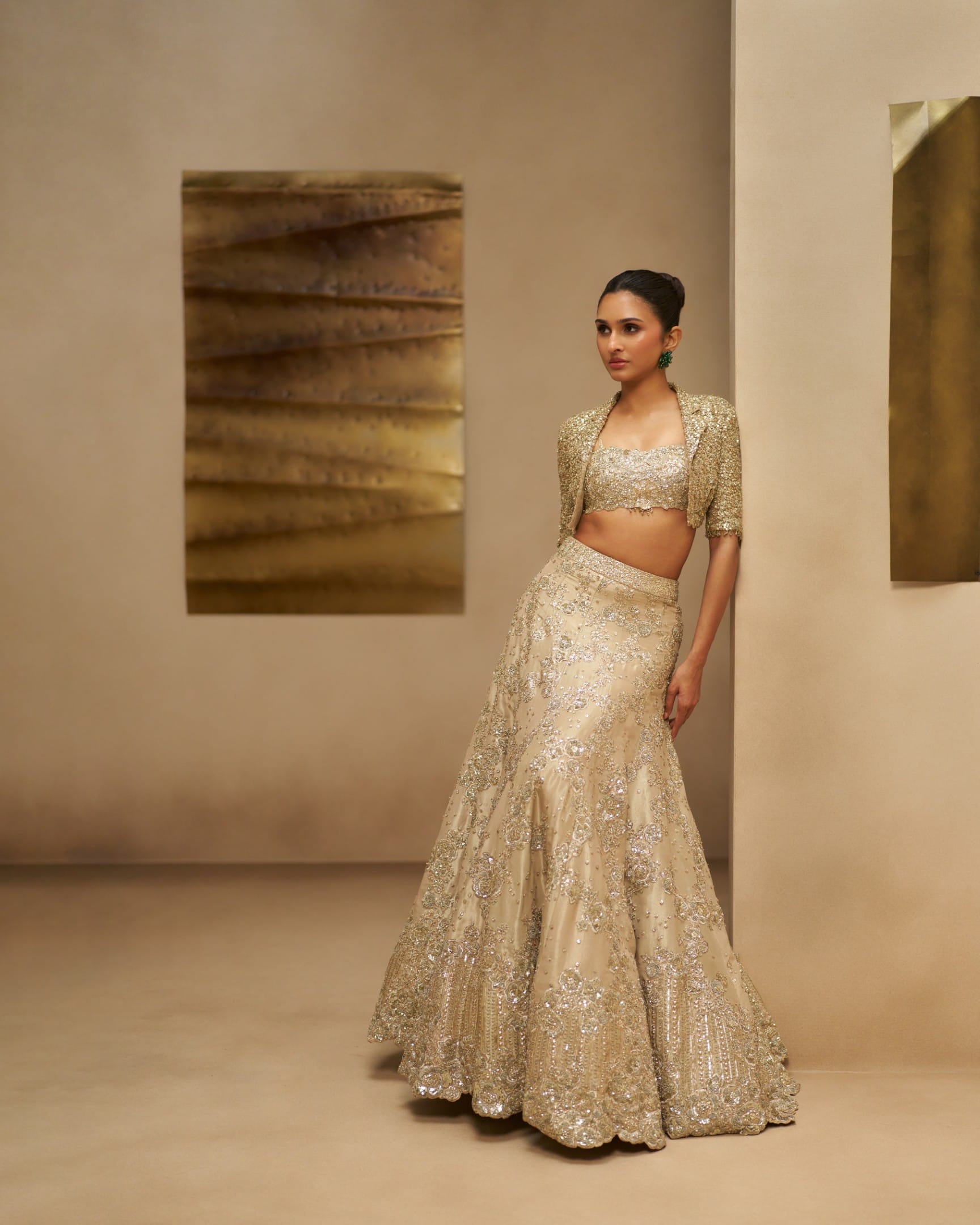Champagne Regalia Lehenga Set