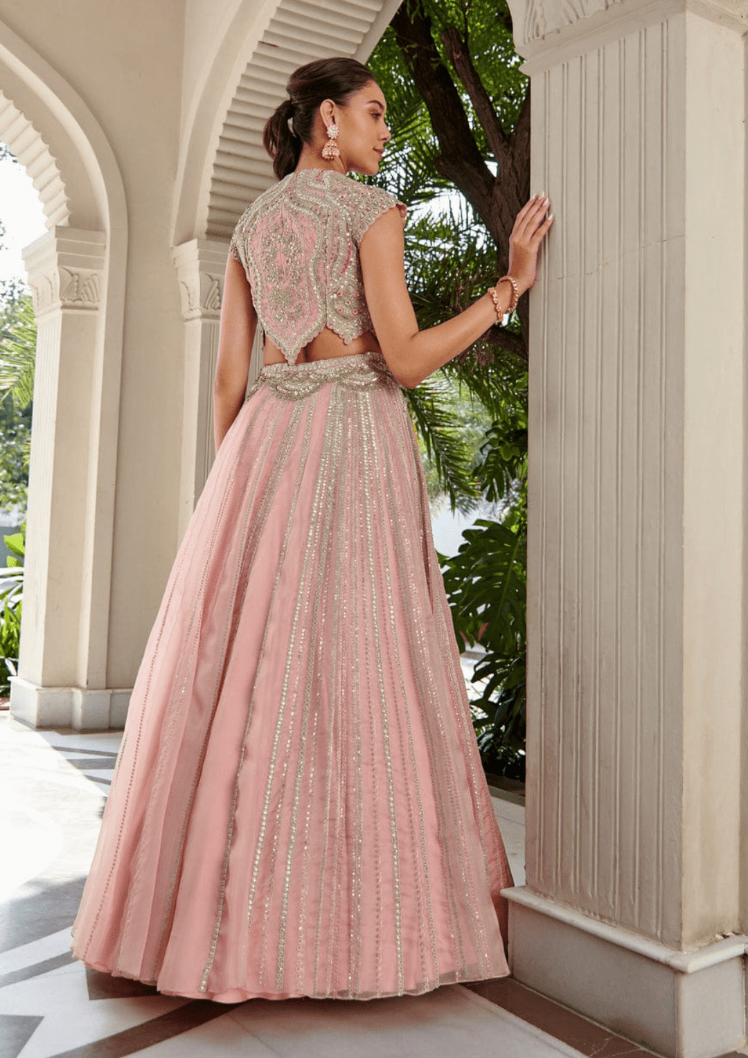 Soft Berry Embroidered Top and Skirt