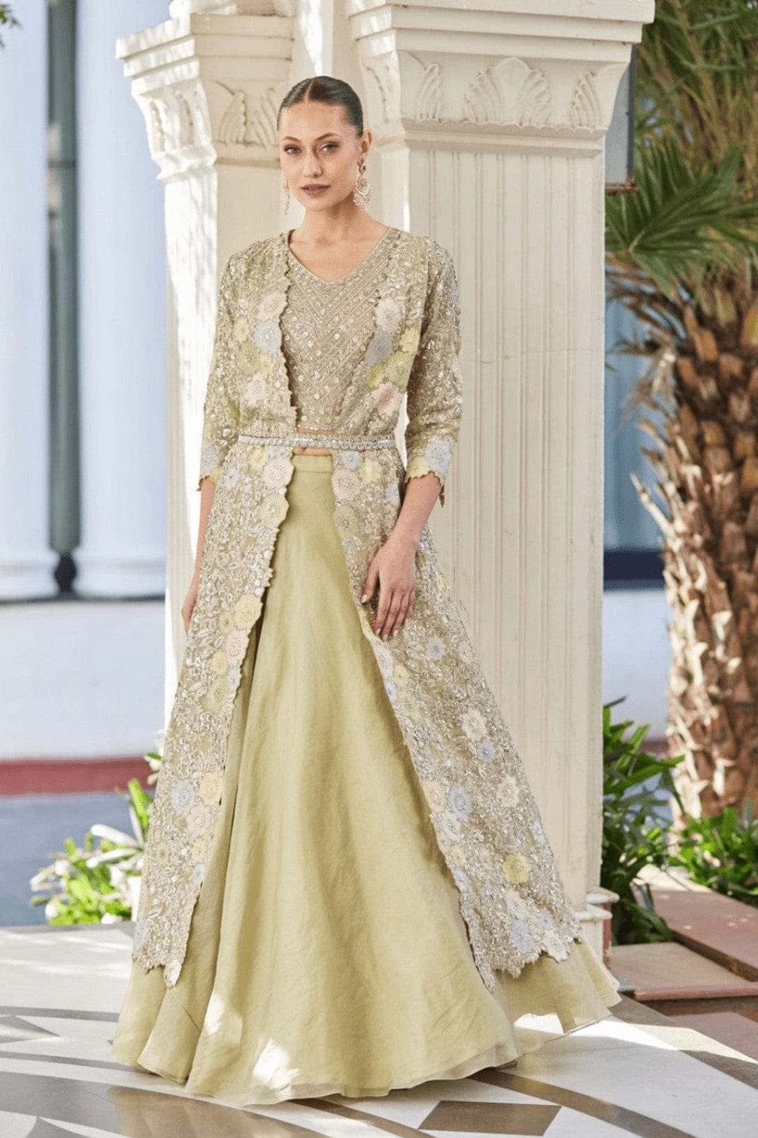 Mist Green Embroidered Jacket
