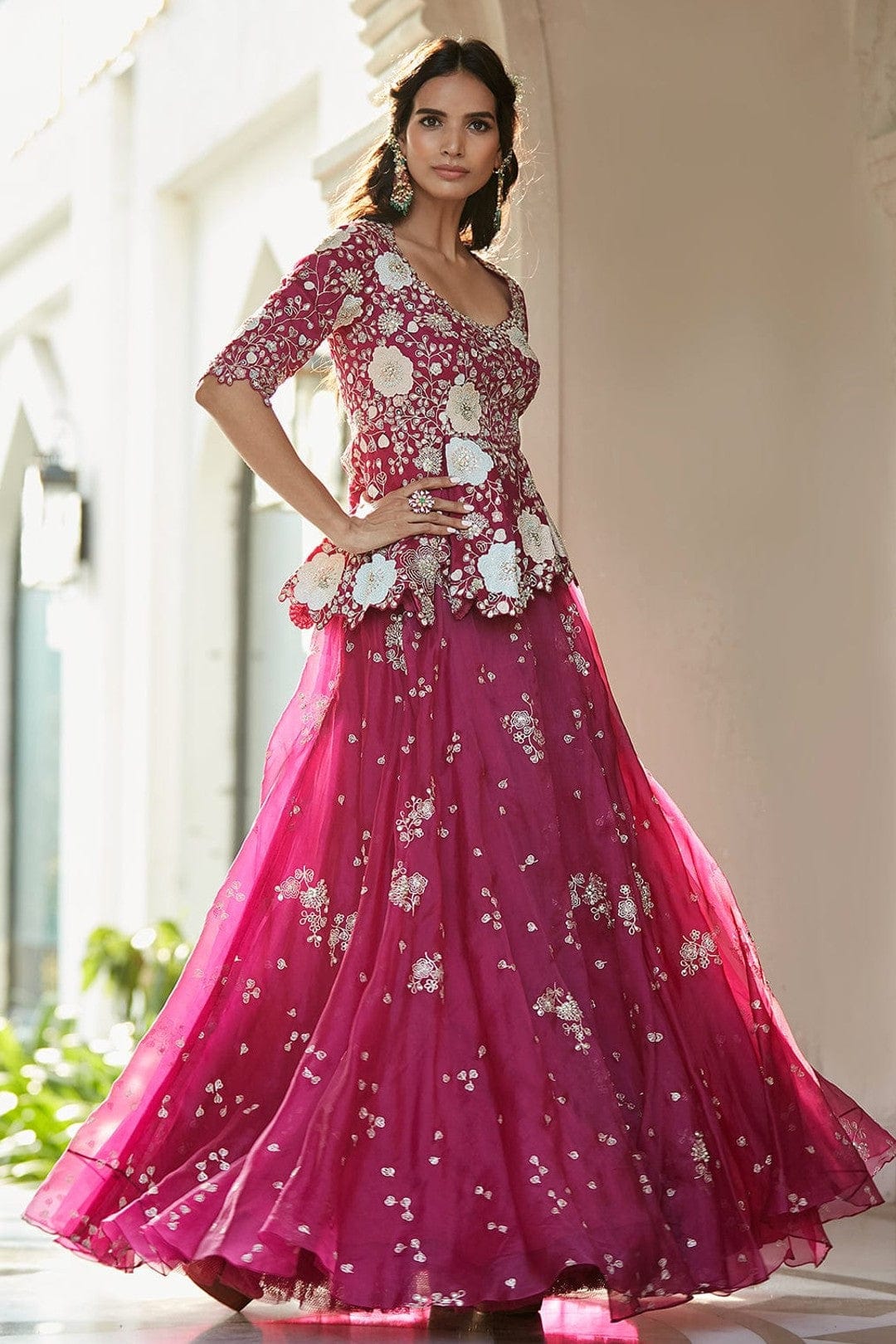 Niloufar Appliqued and Embroidered Lehenga Set