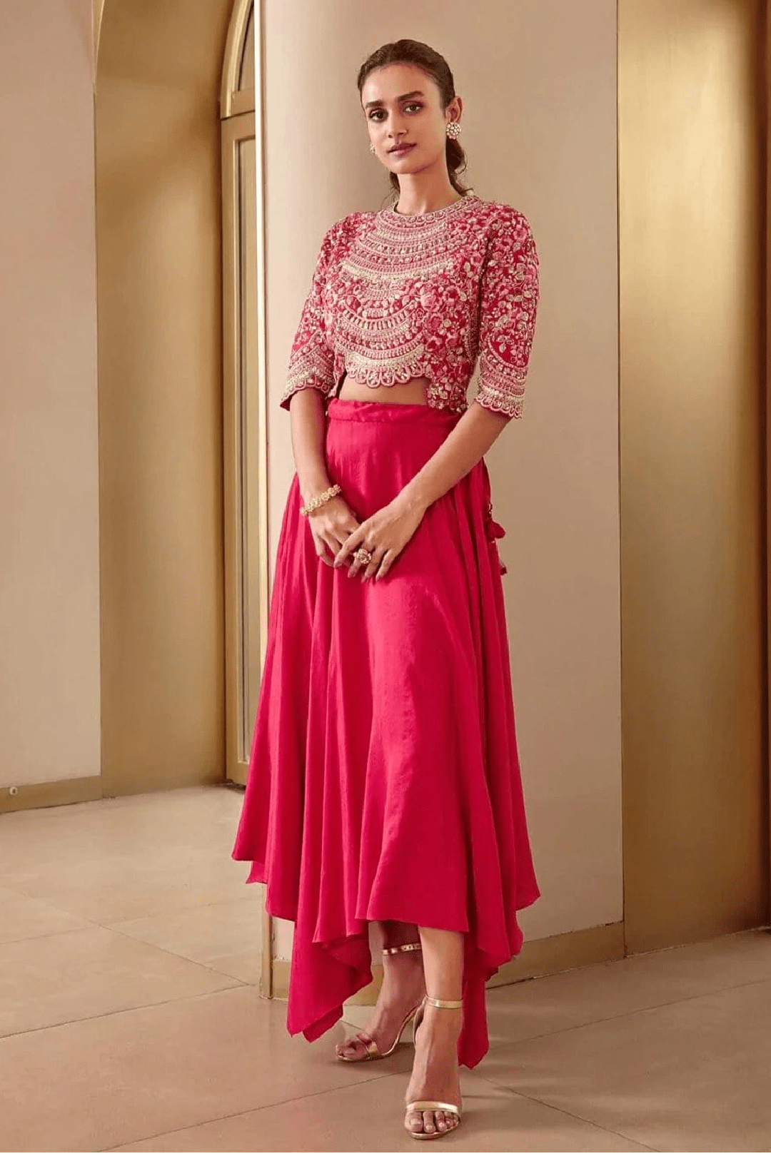 Cherry Red Top and Skirt