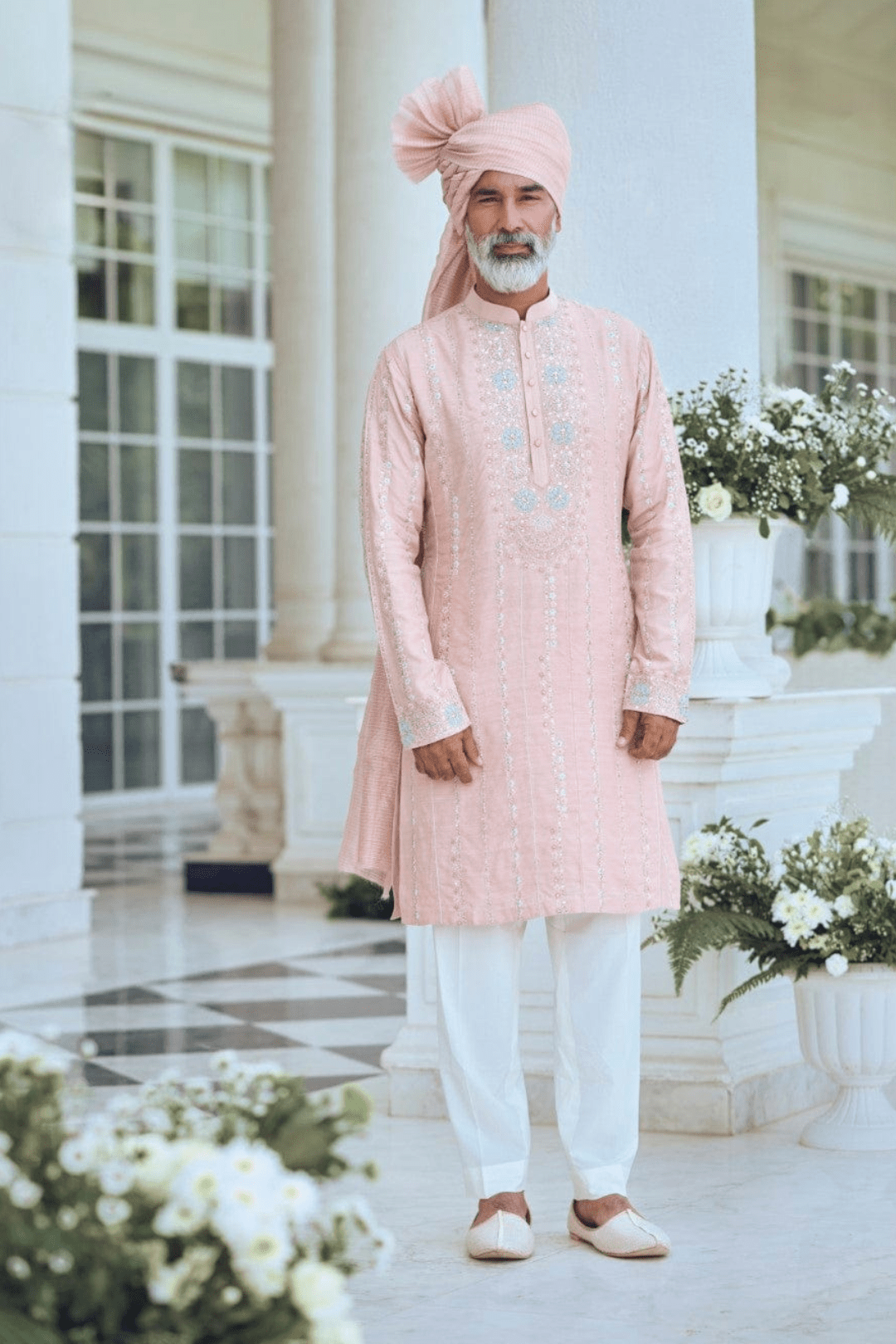 Whispering Peach Embroidered Kurta Set