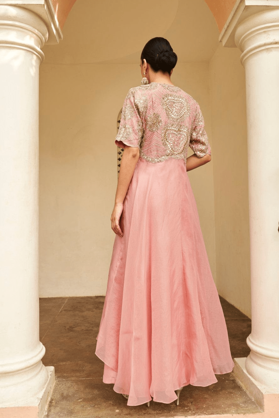 Soft Berry Embroidered Jacket Set