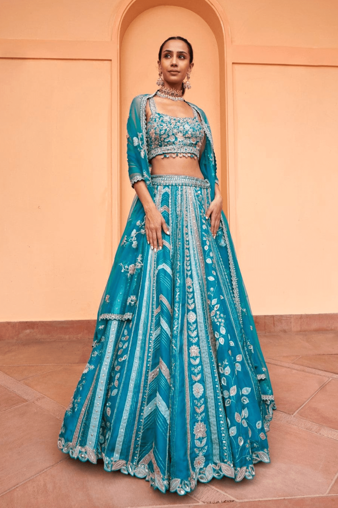 Pine Linear Lehenga