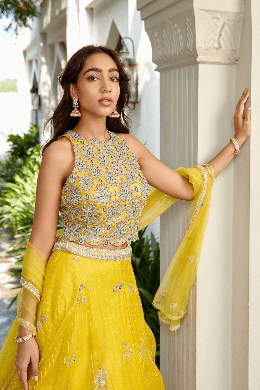 Honey Gold Crop Top and Lehenga