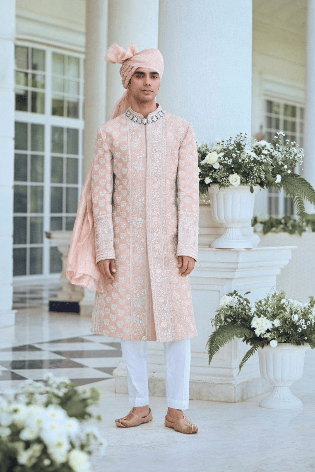 Cashmere Tan Embroidered Sherwani