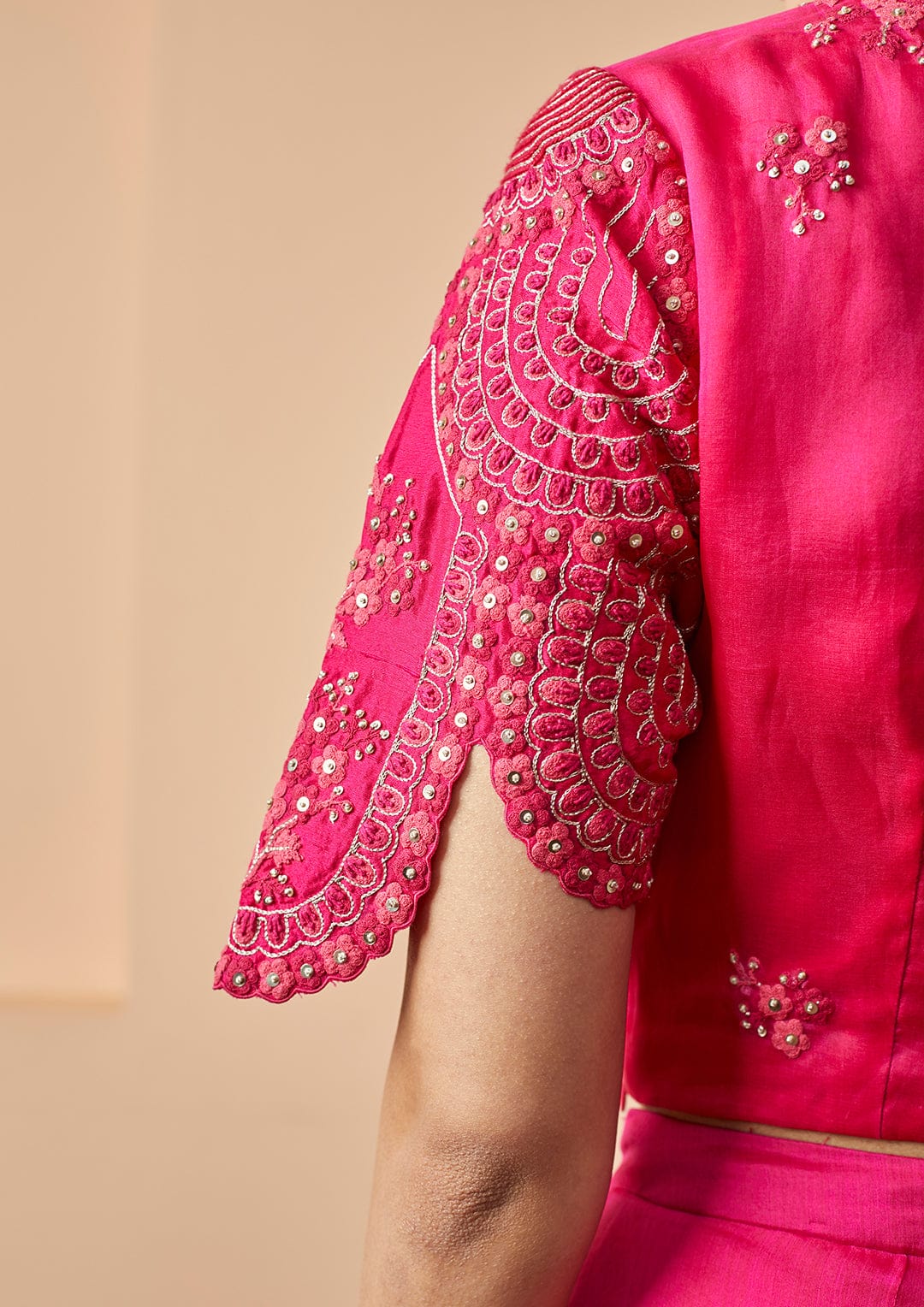 Gul Optical Embroidered Crop Top and Skirt