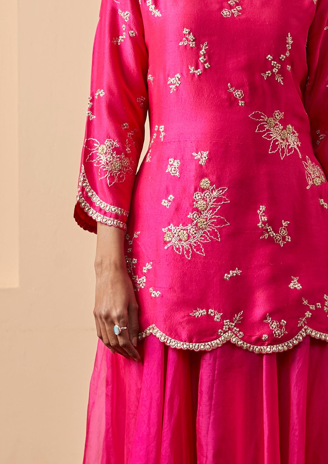 Gul Embroidered Top and Skirt