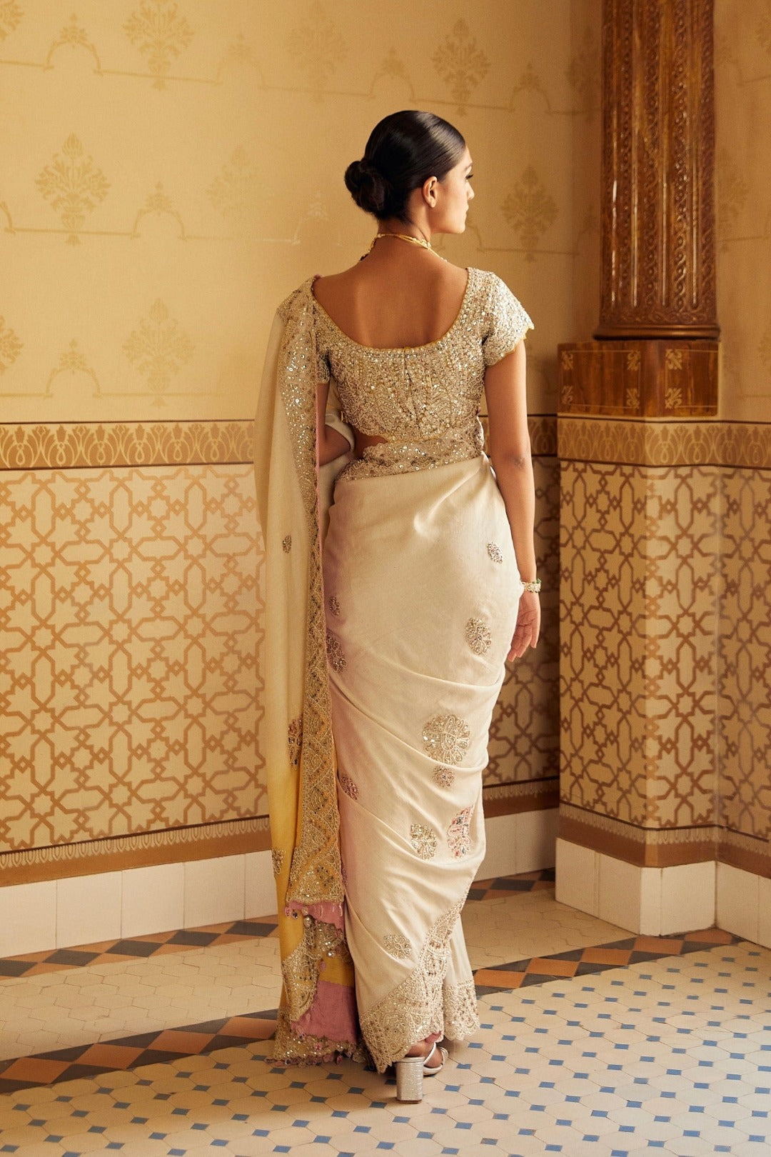 Pearl Embroidered Saree