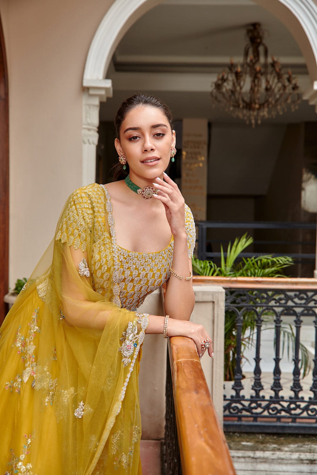 Honey Gold Embroidered Lehenga Set