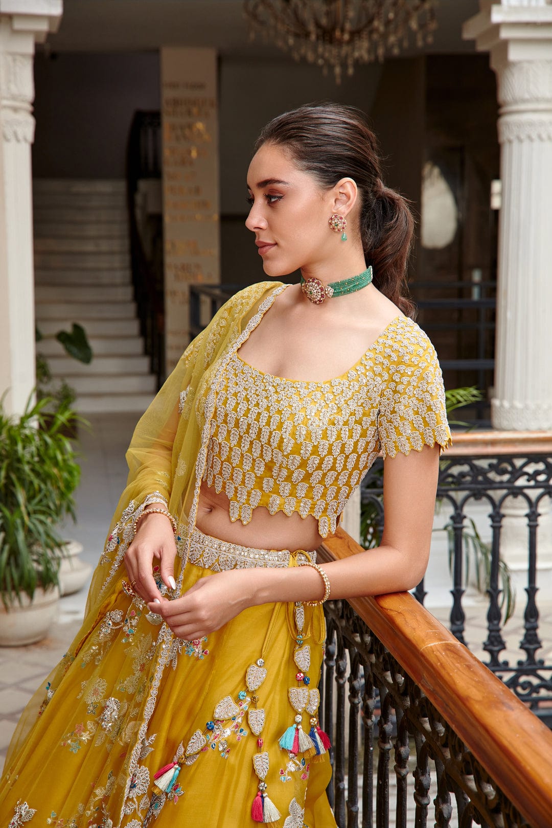 Honey Gold Embroidered Lehenga Set