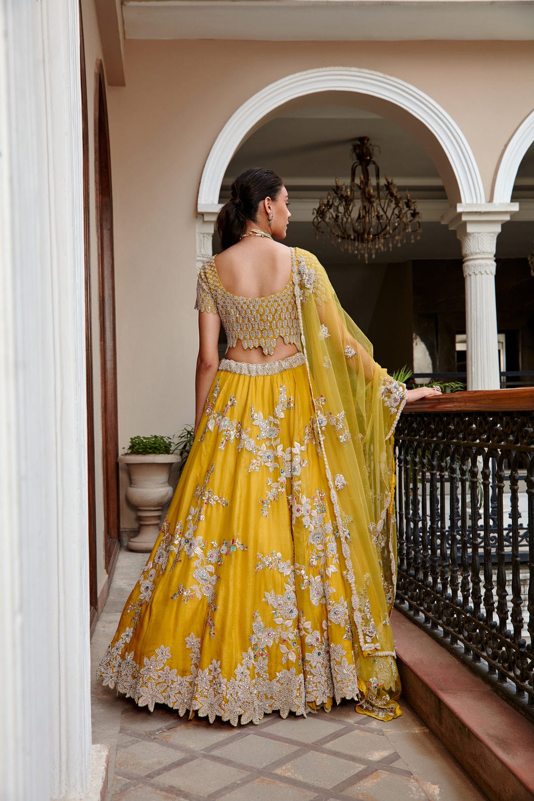 Honey Gold Embroidered Lehenga Set