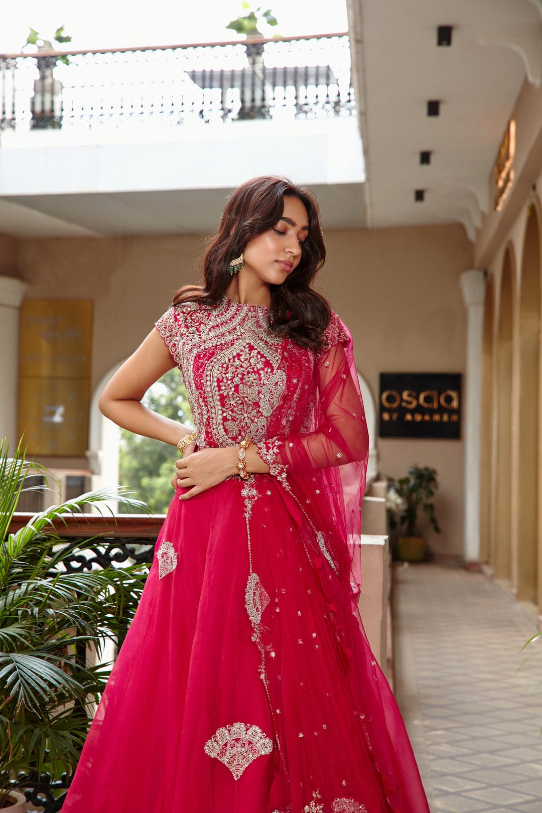 Scarlet Embroidered Top and Skirt