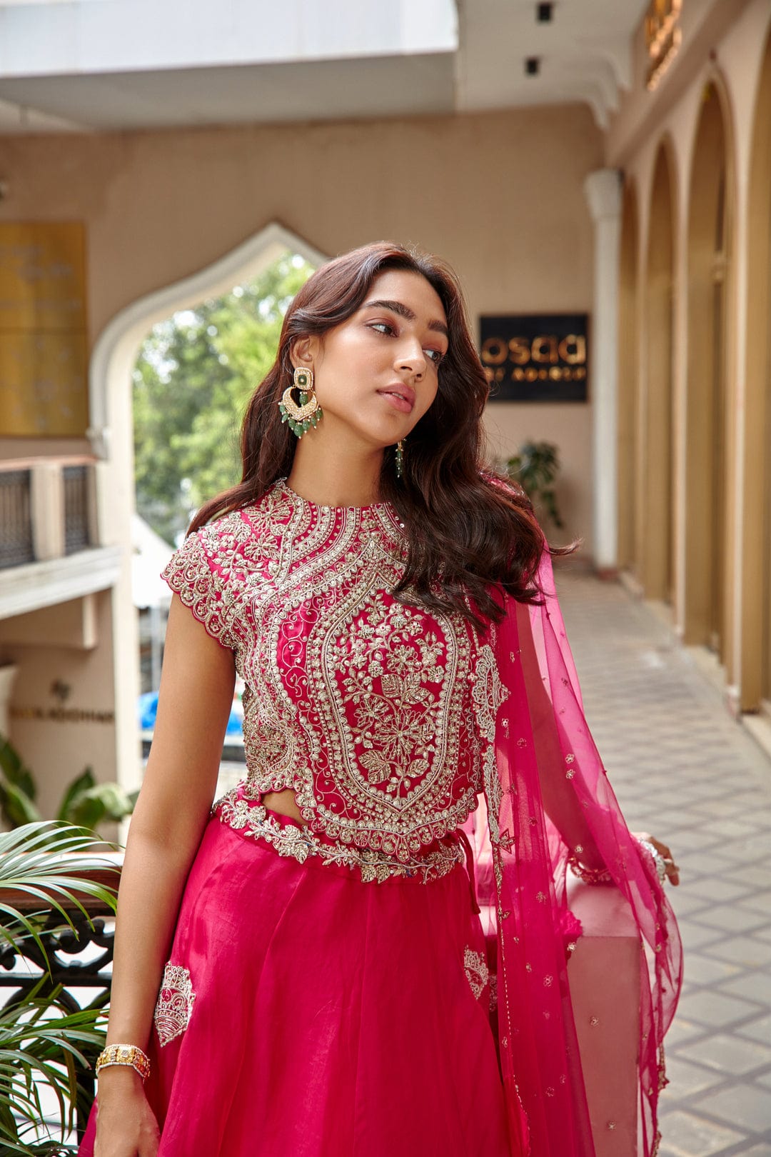 Scarlet Embroidered Top and Skirt