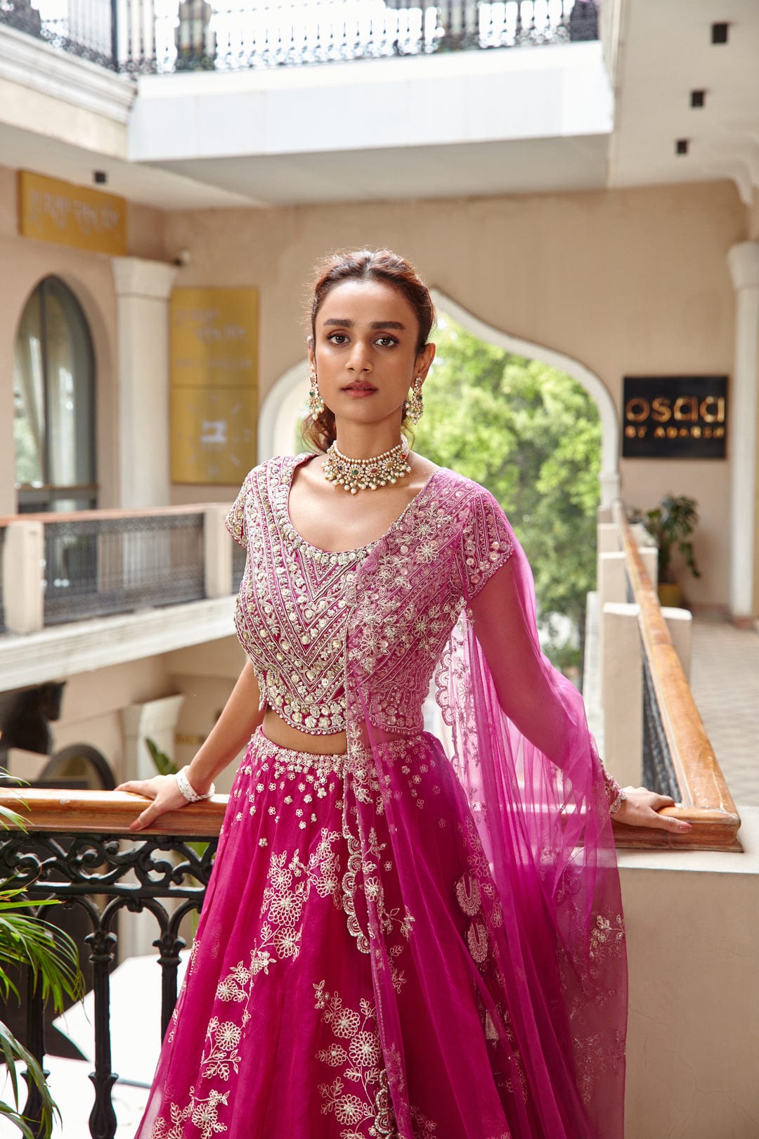 Plum Embroidered Lehenga Set