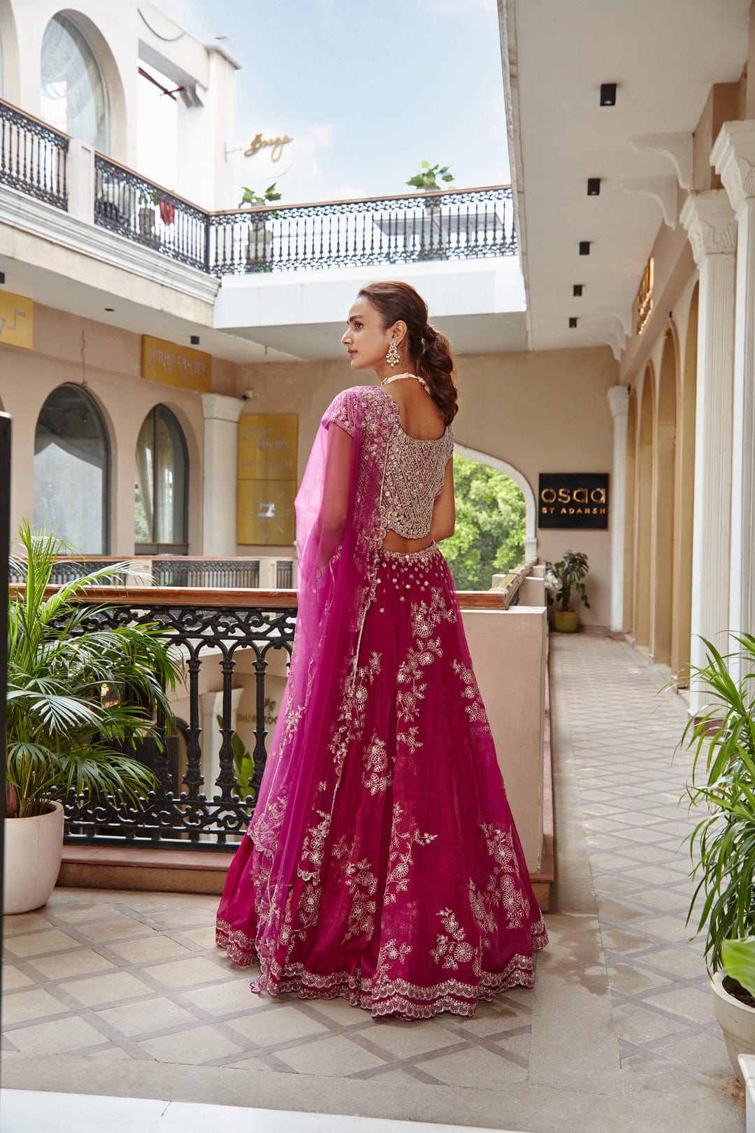 Plum Embroidered Lehenga Set