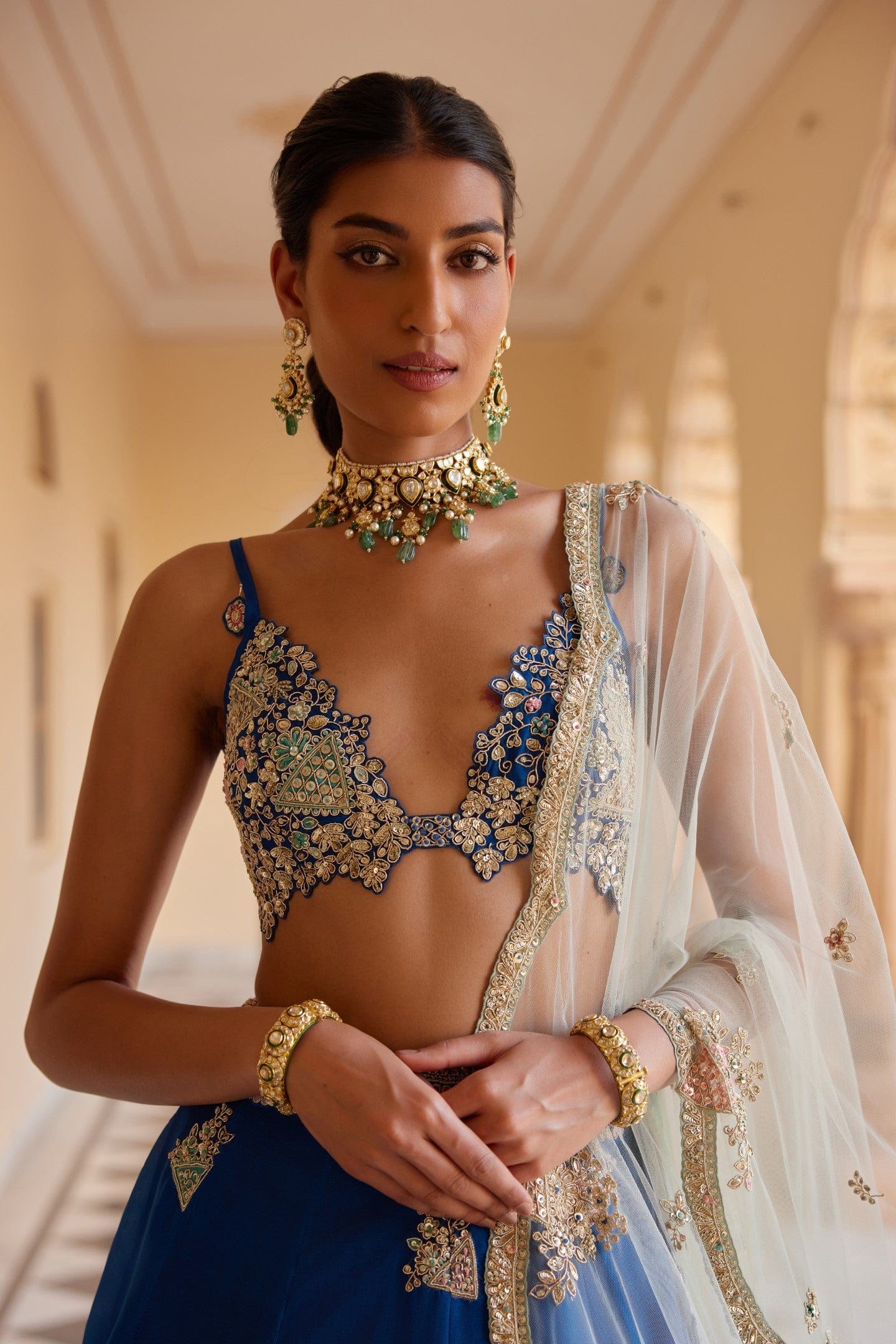 Blueberry Embroidered Lehenga