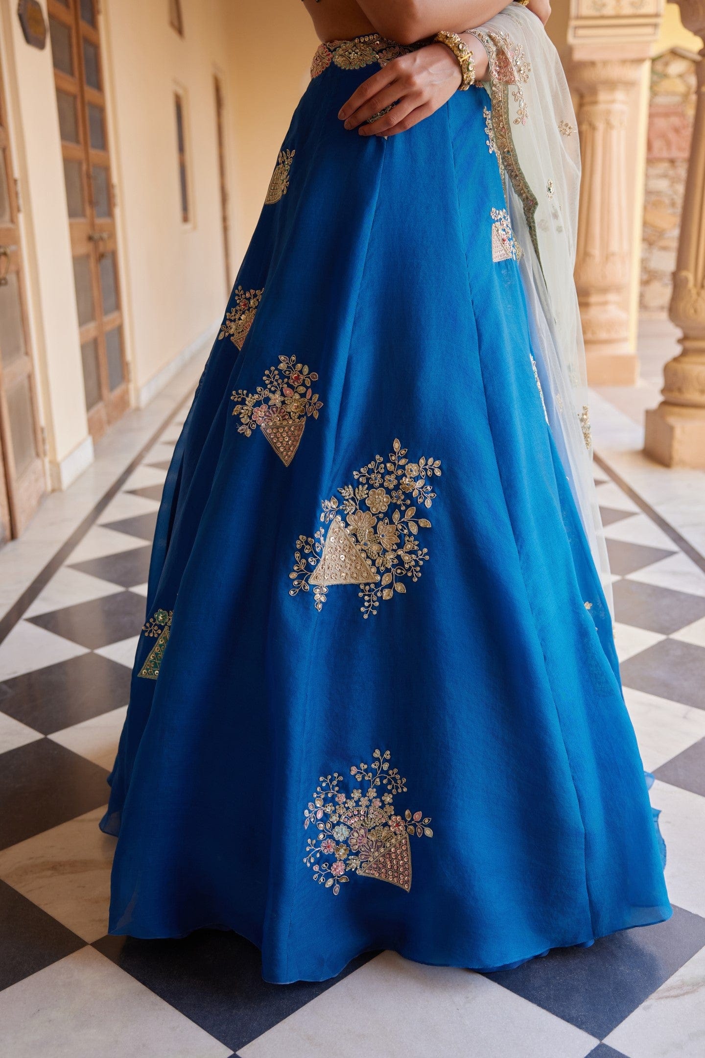 Blueberry Embroidered Lehenga