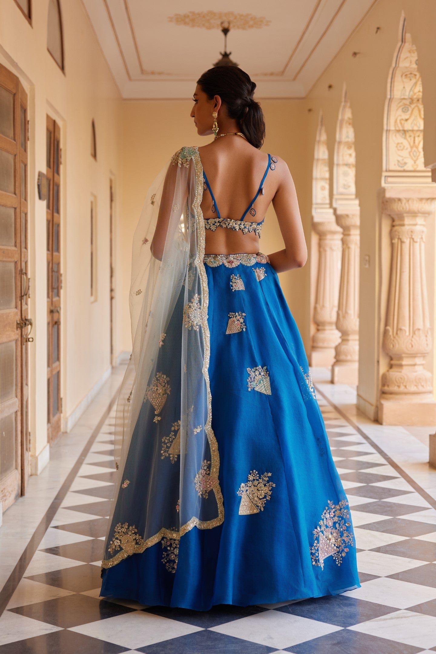 Blueberry Embroidered Lehenga