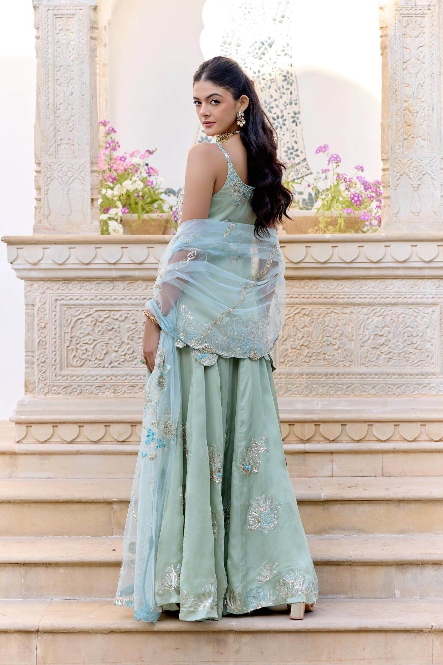 Sage Sharara Set